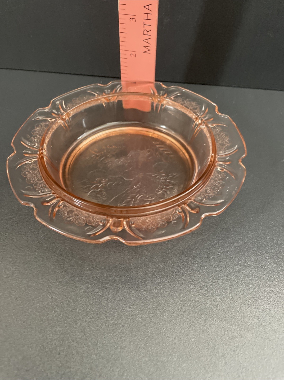 Jeannette Soft Salmon Pink Cherry Blossom Depression Glass Covered Butter Dish