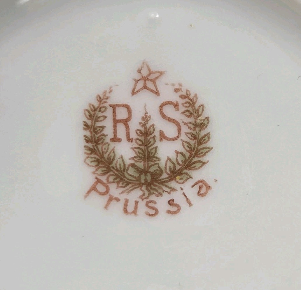 RS PRUSSIA Small Coffee Chocolate Demitasse Cup 3″ Foxglove Set of 3 Antique