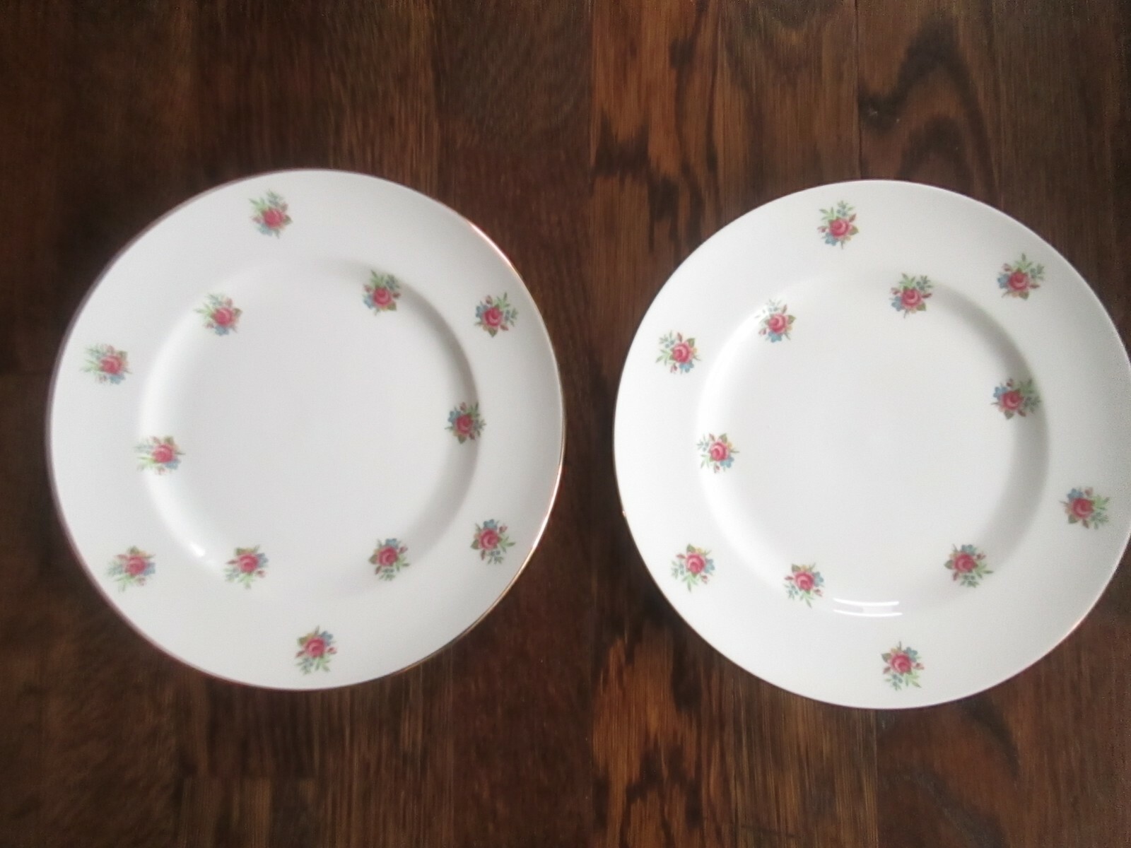 STAFFORDSHIRE fine bone china set of 2 salad plates in MAJESTIC CHOICE-pink rose