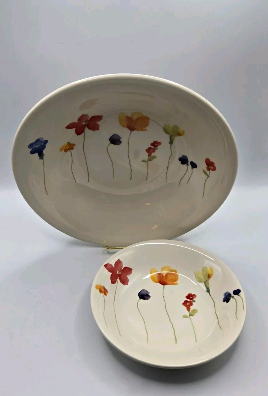 ROYAL STAFFORD Burslem S/2 Serving Bowls Heart of the Potteries England Flowers