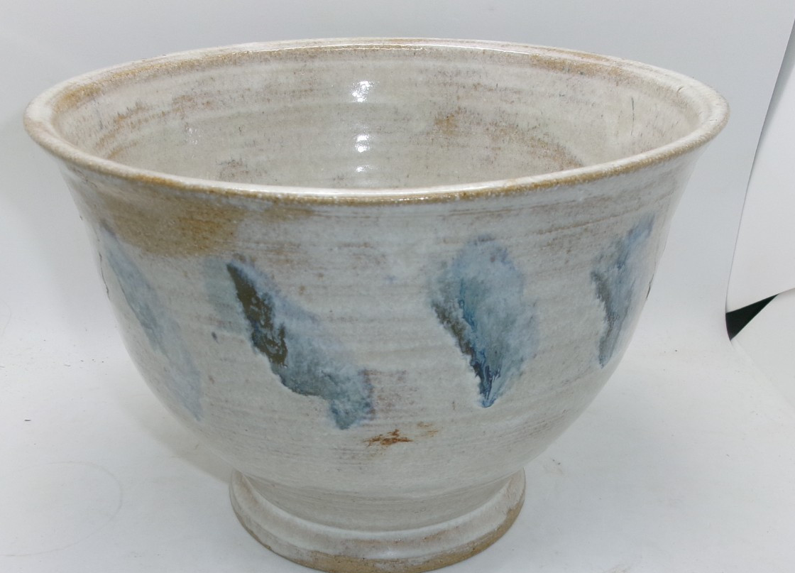 Vintage Buck Run Studio Handthrown Pottery Stoneware Large Bowl Signed 1988