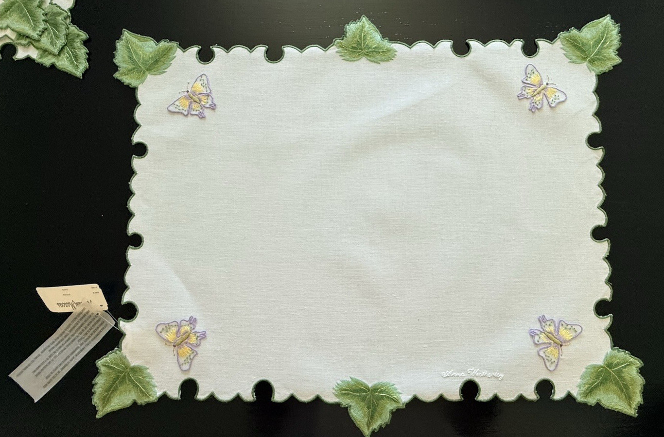 Anna Weatherley Butterfly Ivy Garland Set of 8 Placemats ( Astonishing find! )