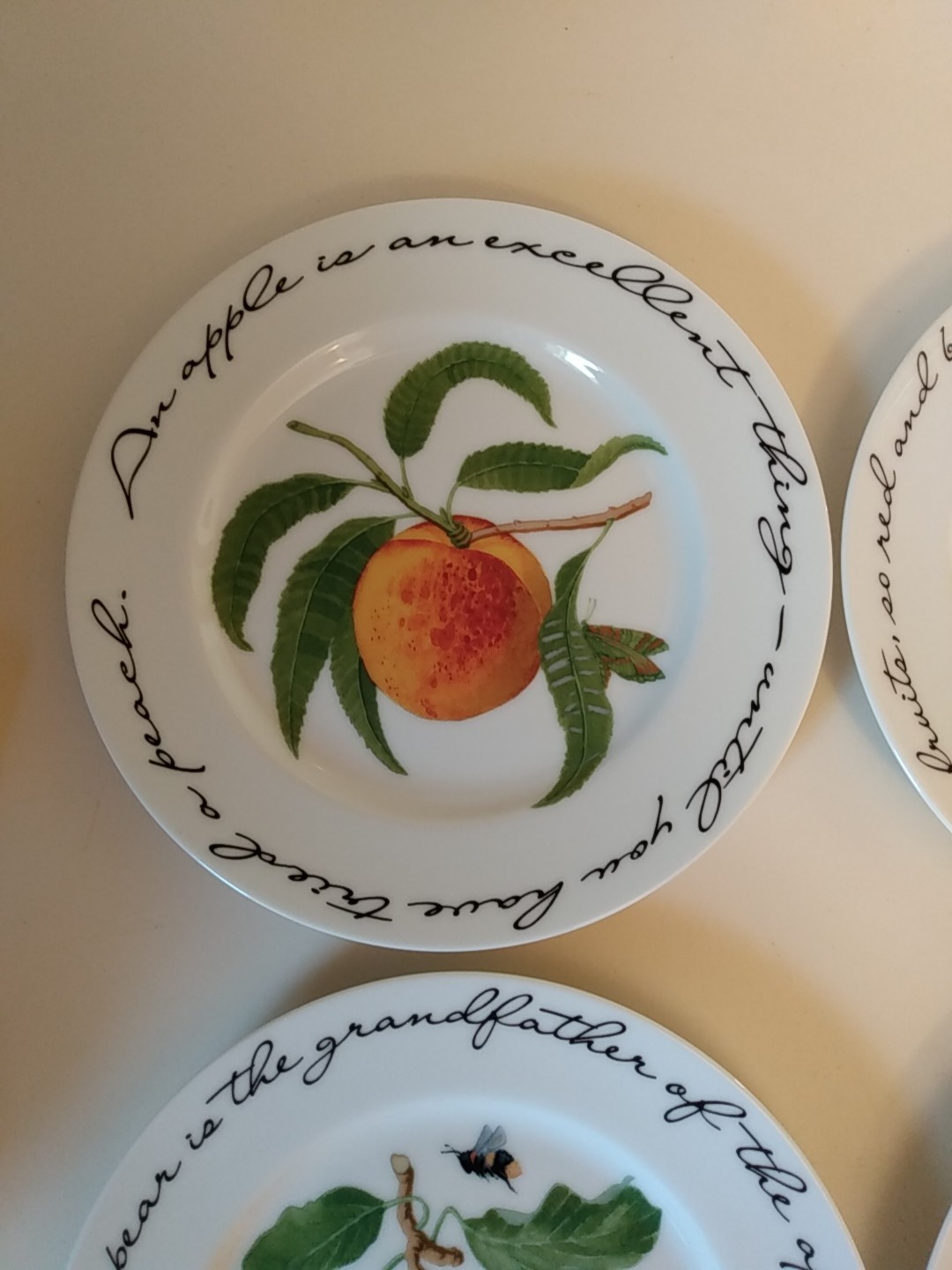 William Sonoma Orchard Suite Collection 4 Salad Plates