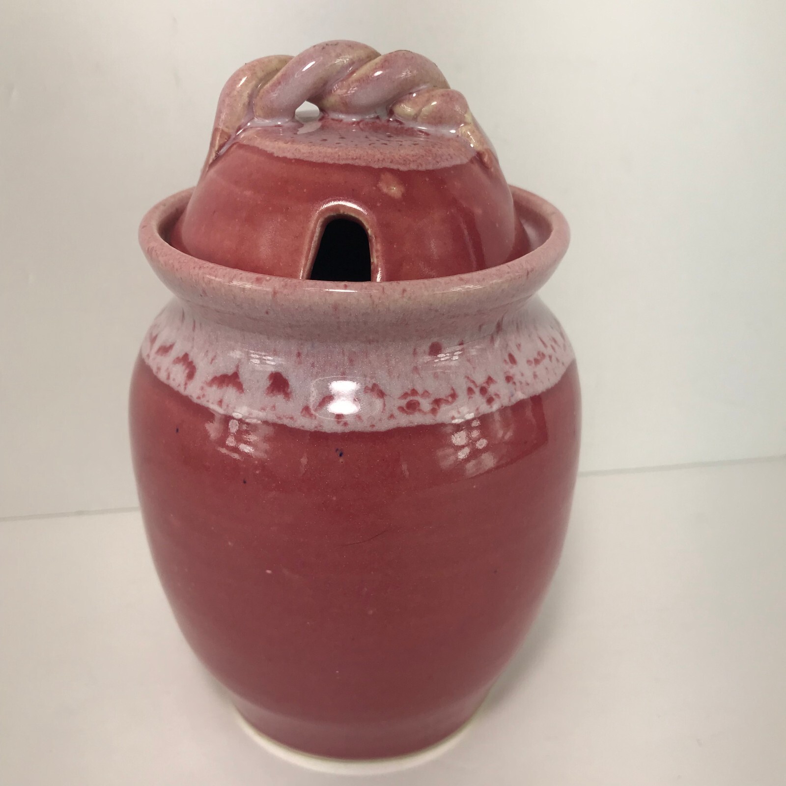 Old Fort North Carolina Pottery John Garrou VTG Honey Pot Creamer Jug Candle