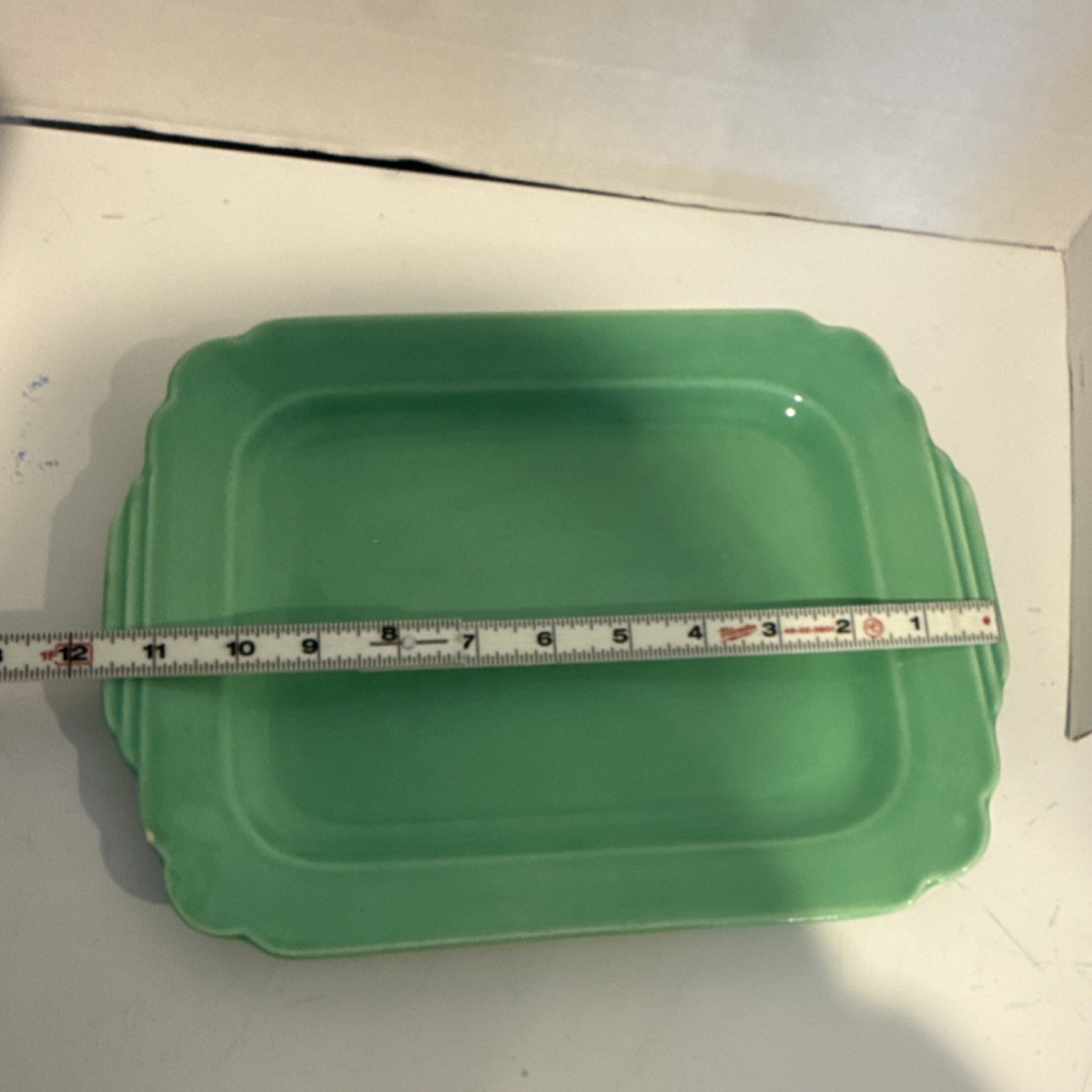 VTG Homer Laughlin Riviera batter tray in original green. Fiesta 11 3/4 inches ￼