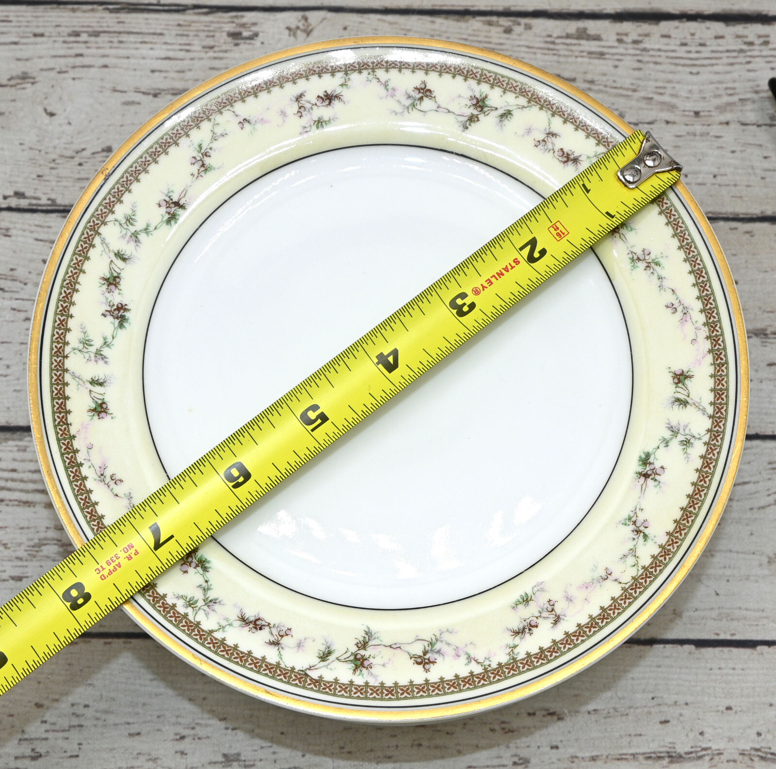 Haviland France Limoges Salad Lunch 7.5″ Plate Set of 8 Gold Trim