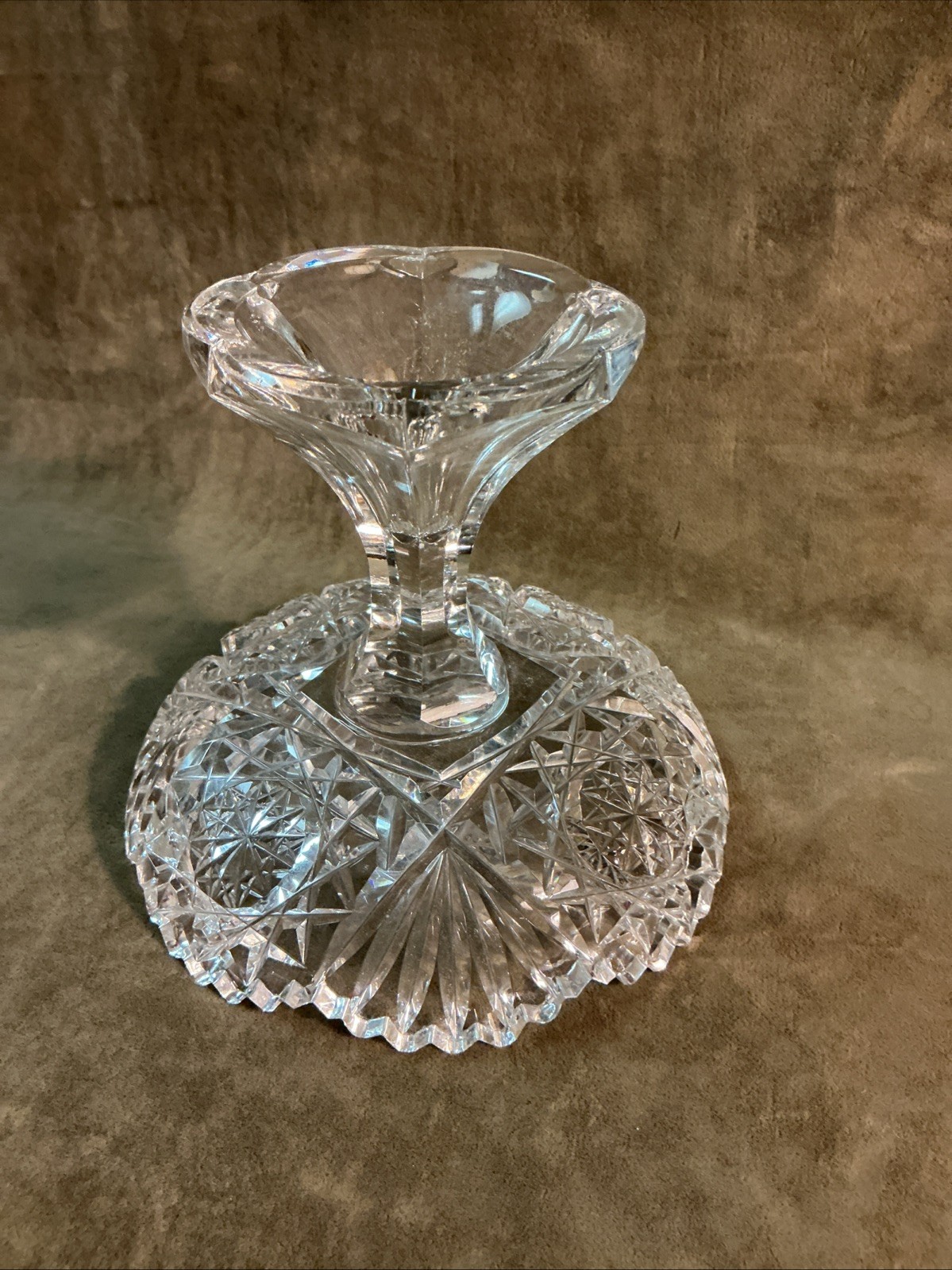 Dörflinger American brilliant Cut Glass Compote Hbstar And Fan Design