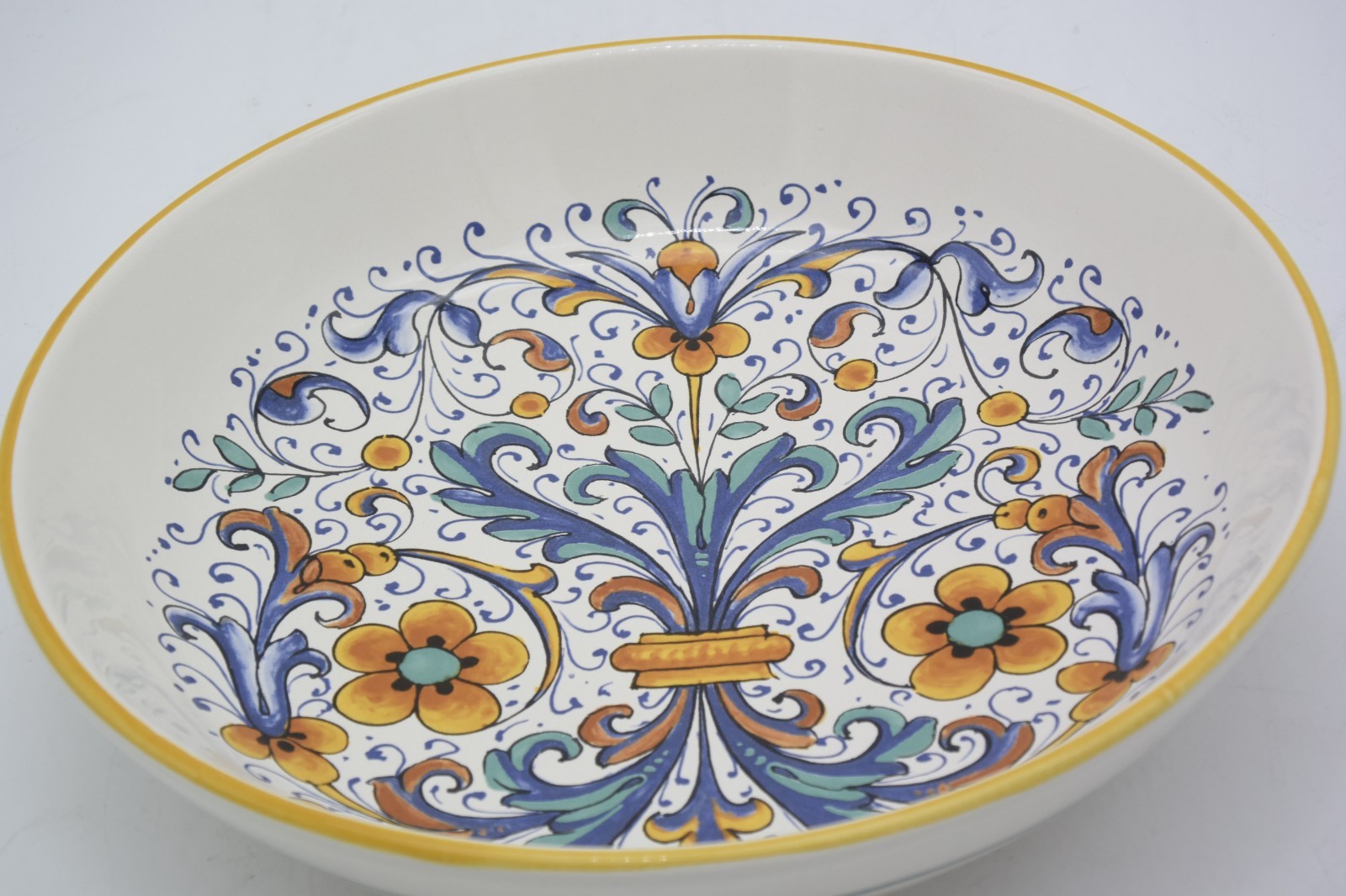 Ceramica Nova Deruta Italy 11″ Pasta Serving Bowl Large Floral Hand Painted