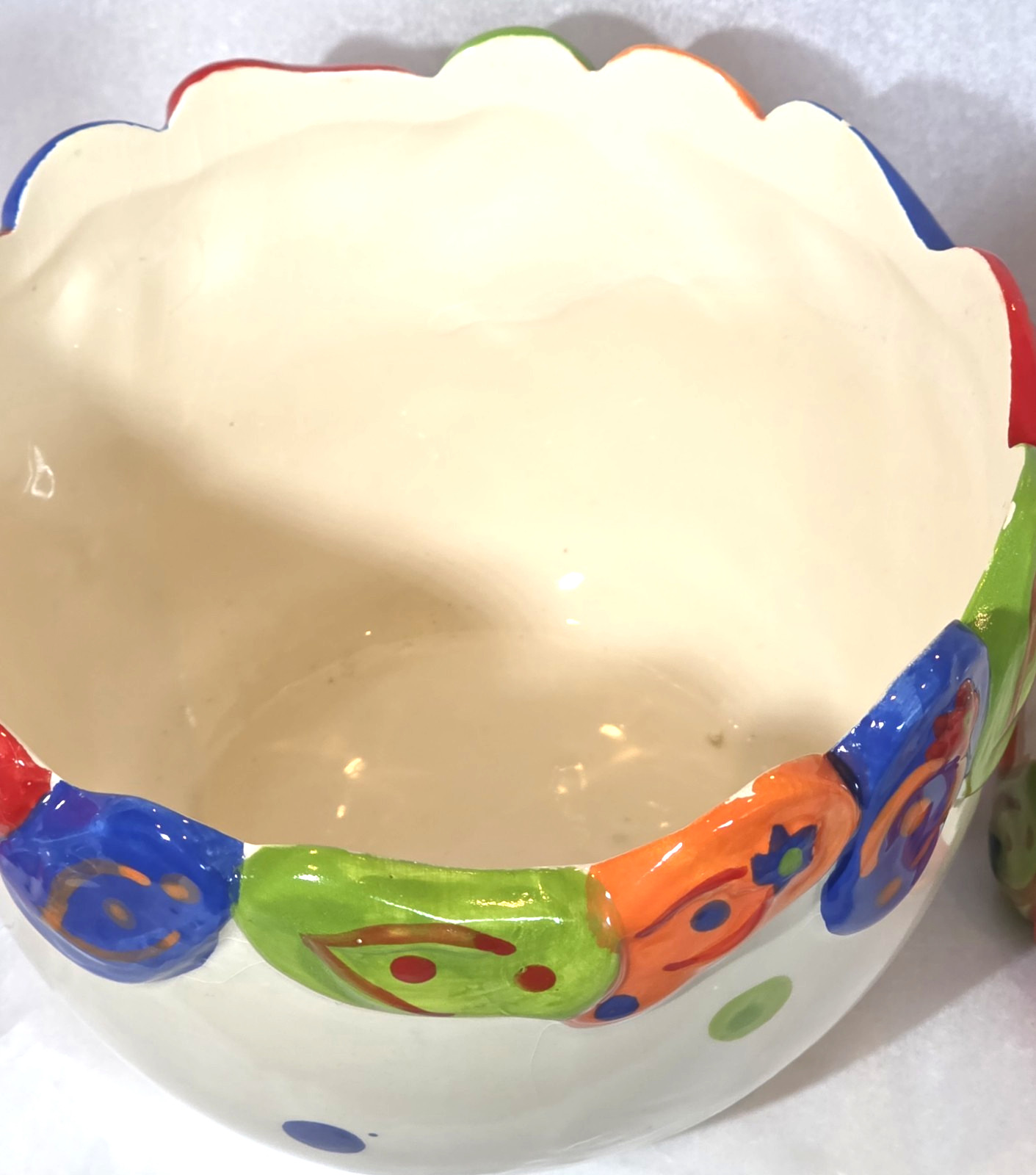 Fun Set of 3 Hawaiian Flip Flop Dot Designs 6″ 5″ 4″ Nesting Bowls – Excellent