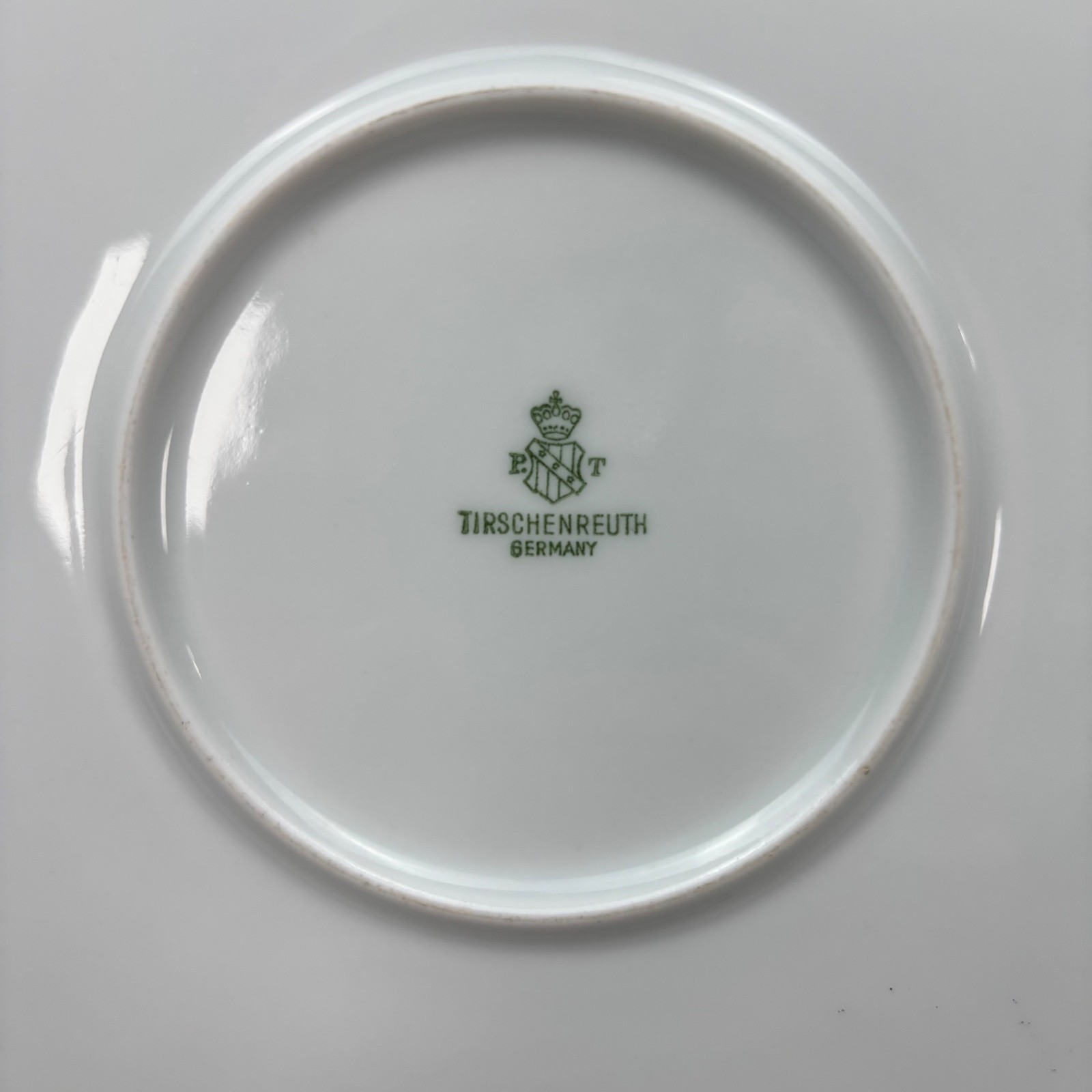 Vintage Tirschenreuth Germany Porcelain Roses Gold Rim Charger Plate 13.5″