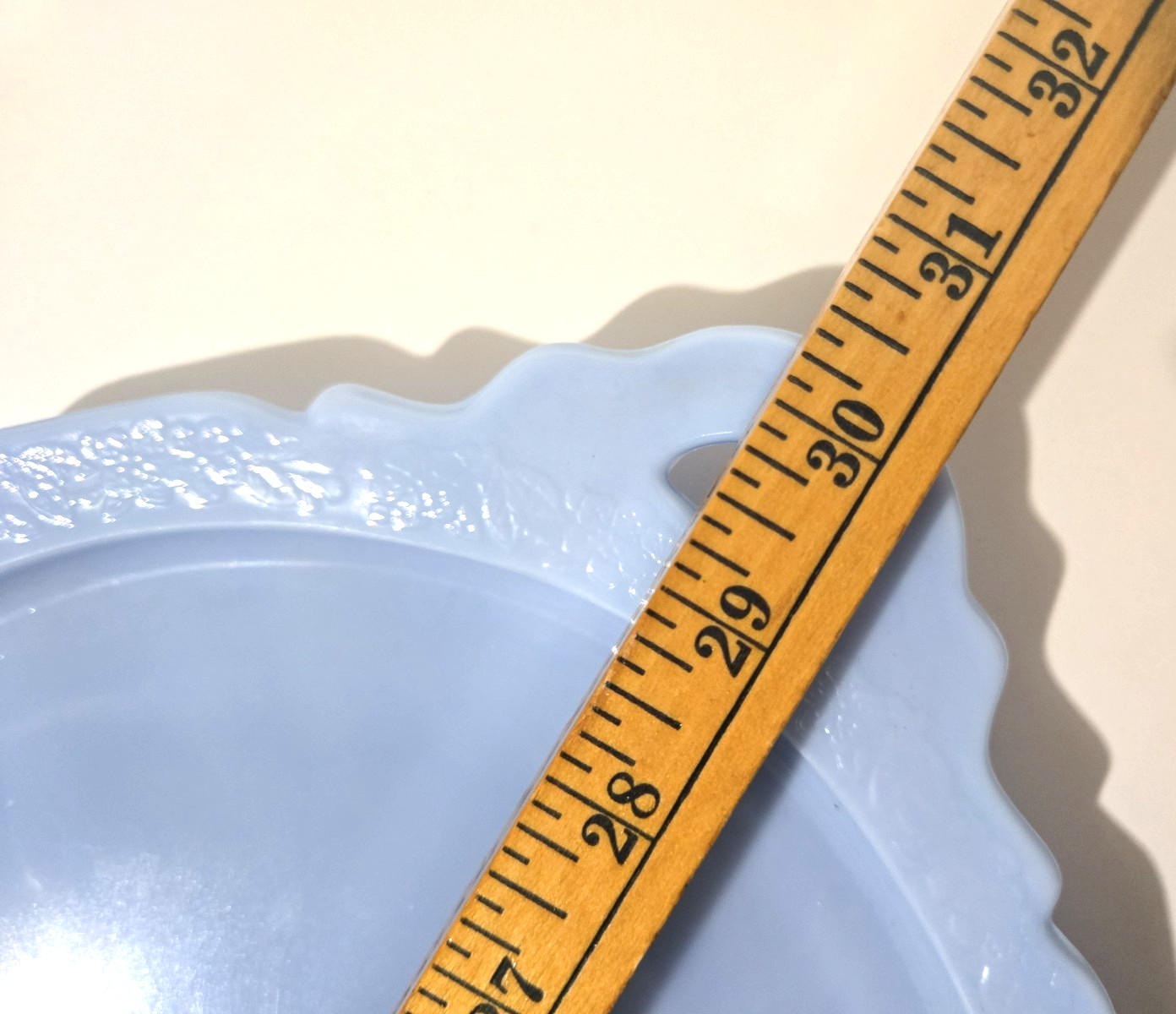 Vintage 1930s Jeannette Delphite Blue Glass Cherry Blossom Handled Tray Platter