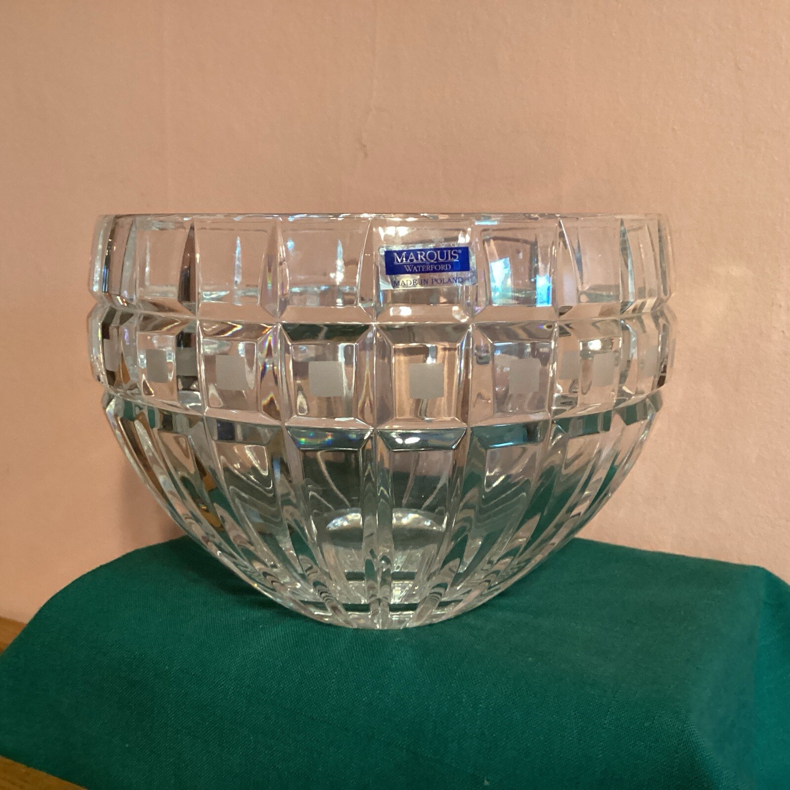 Beautiful Waterford Marquis Crystal QUADRATA Bowl 7.5″ Poland New