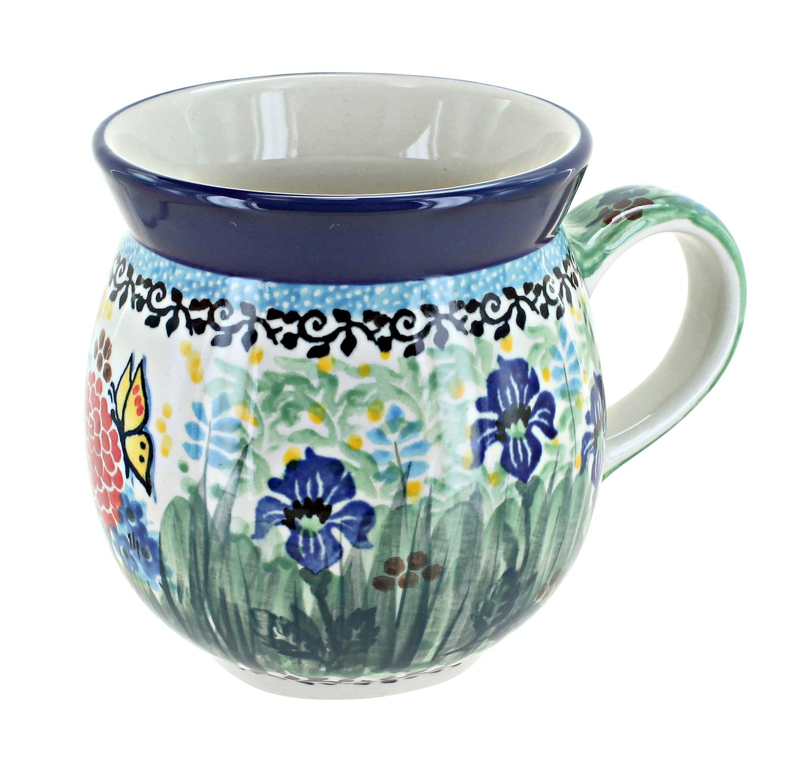 Blue Rose Polish Pottery Teresa Bubble Mug