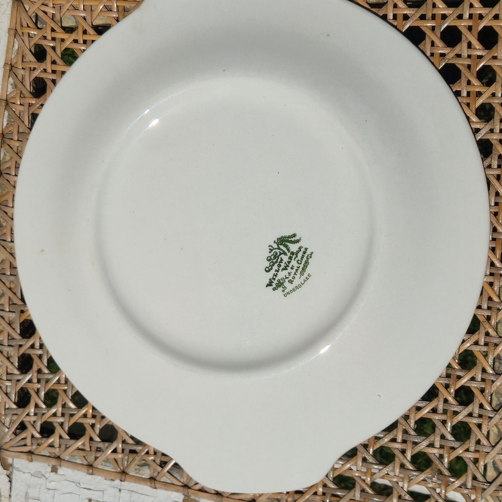 Vintage Blue Willow ware Handled Cake Plate Royal China Serving Tray Platter