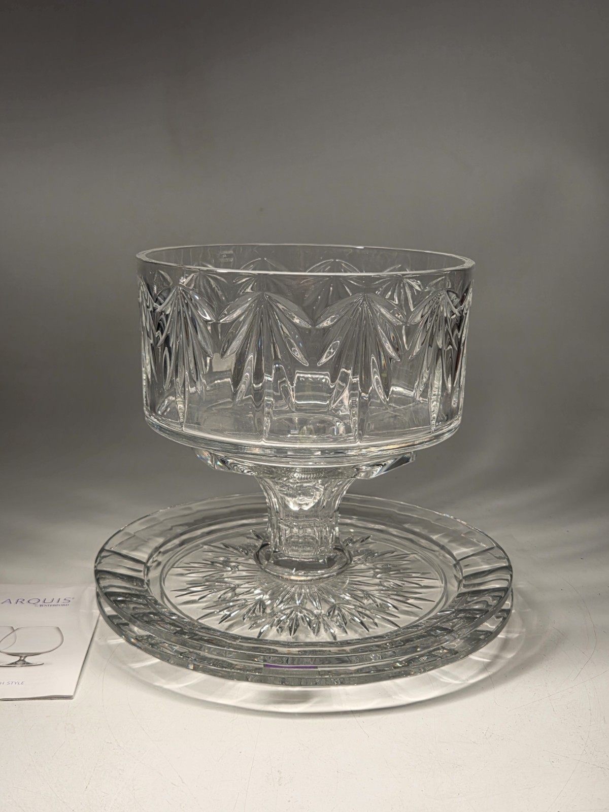 Marquis by Waterford Crystal 4 in 1 CASEY Medium Cake Plate Stand Dome With Box