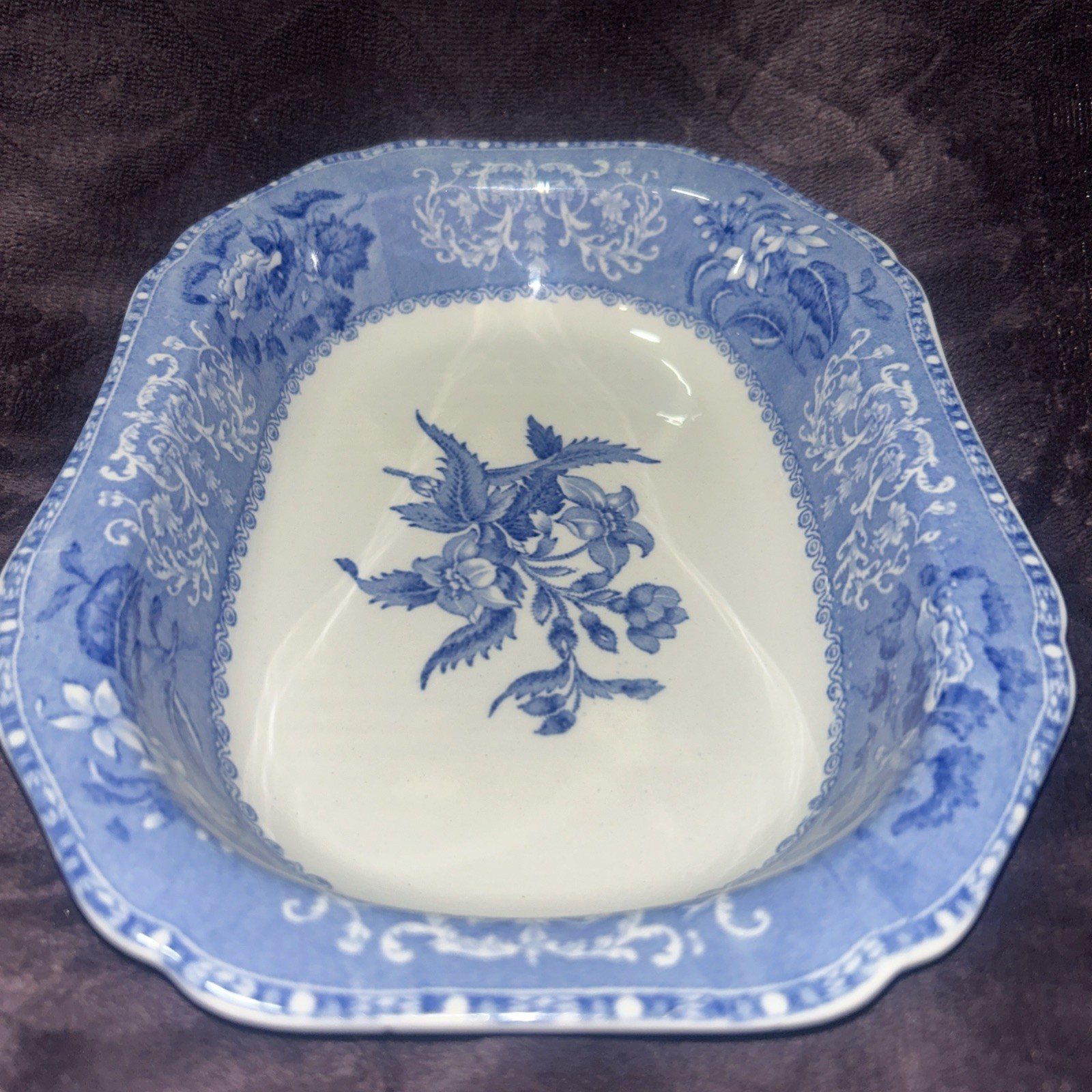 Vintage Copeland Spode Blue Camilla Rectangular 9.75” x 7.25” Serving Bowl