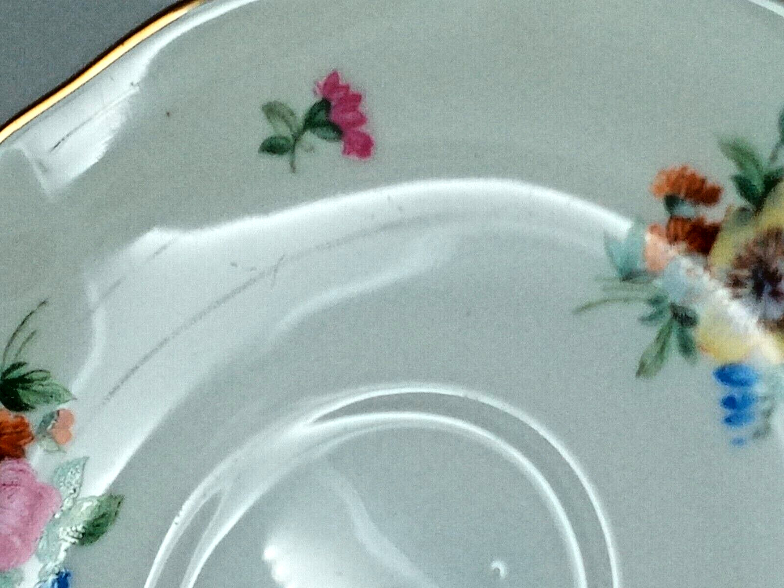 Hutschenreuther Bavaria Germany US Zone Floral Flowers Saucer Plate EUC