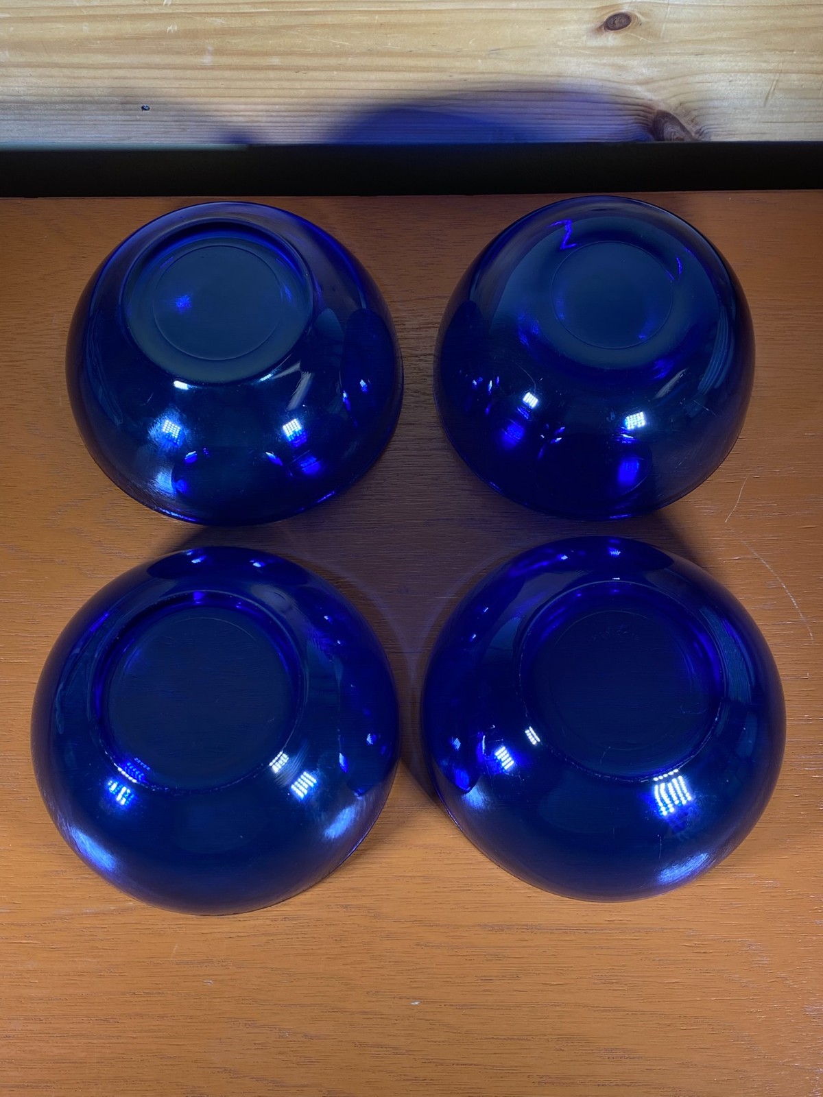 Cobalt Blue Glass Cereal Soup Bowl 6” Made In México Thick Glass Set Of 4