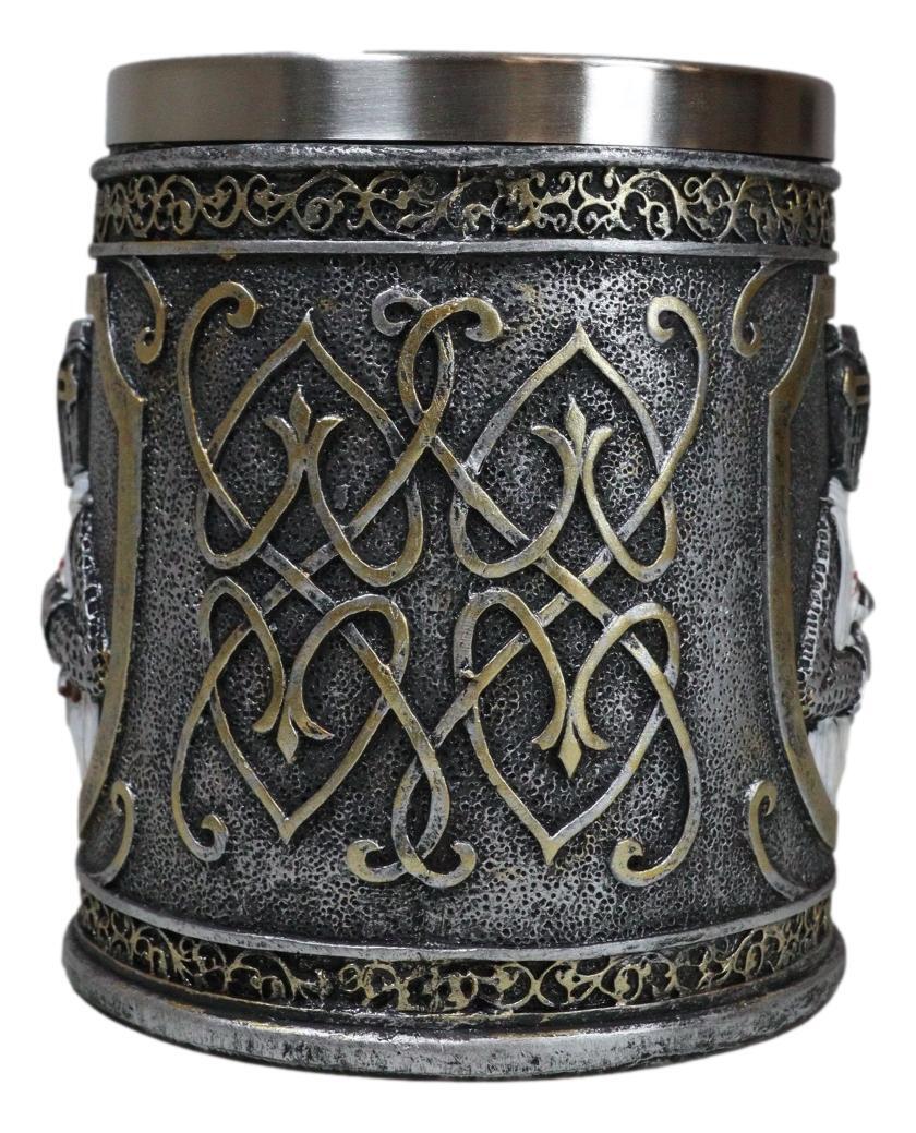 Scroll Patterned Coat Of Arms Medieval Templar Crusader Knight Tankard Mug 15oz