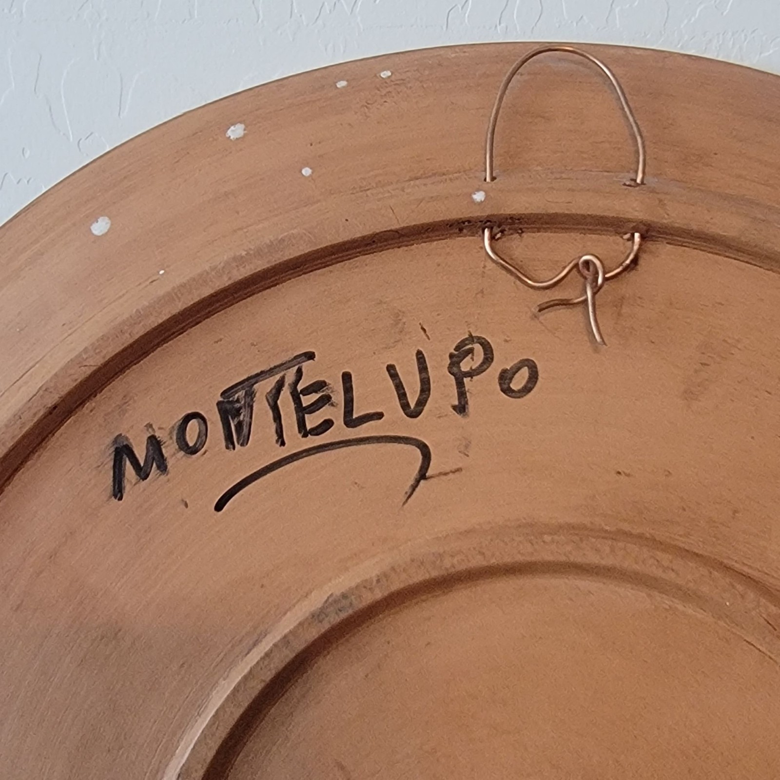 Vintage Montelupo Italy Decorative Plate 15.5″ Courting Couple Signed E Zoya
