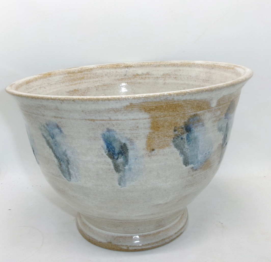 Vintage Buck Run Studio Handthrown Pottery Stoneware Large Bowl Signed 1988