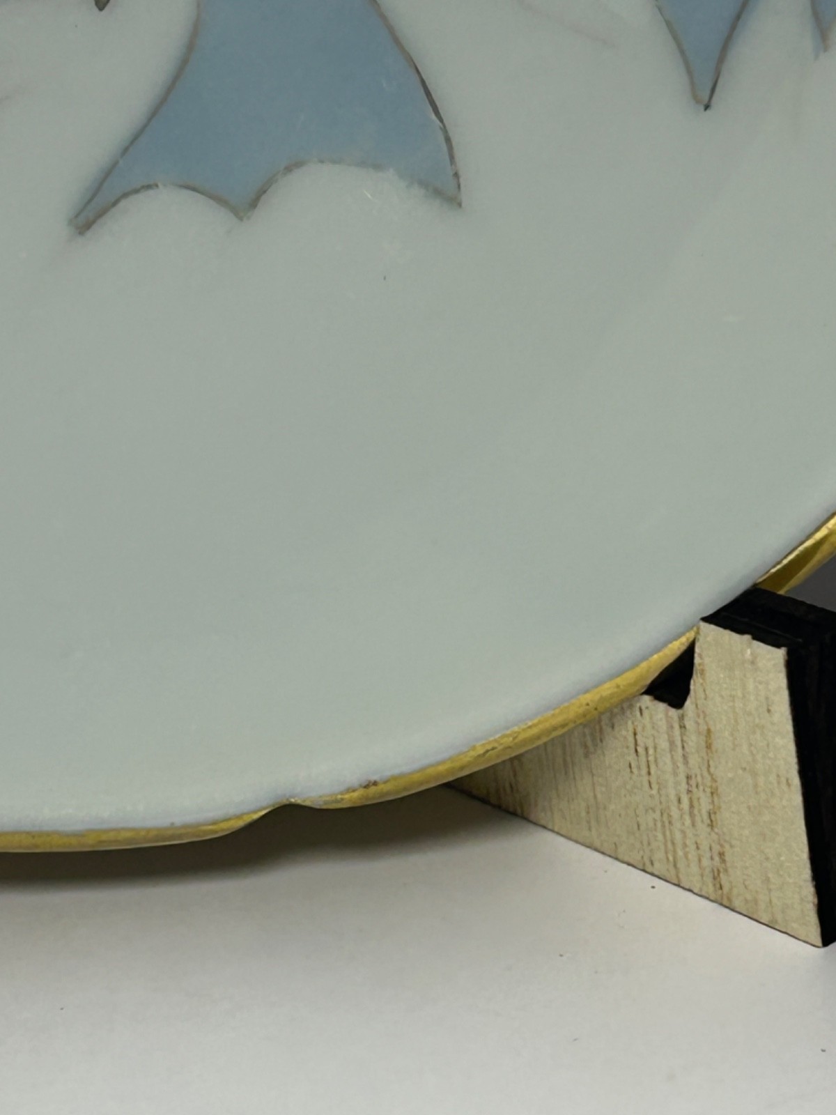 Set 4 Vintage Victory Shofu 5.75″ Crane Bird Plates Saucers Japan Blue White