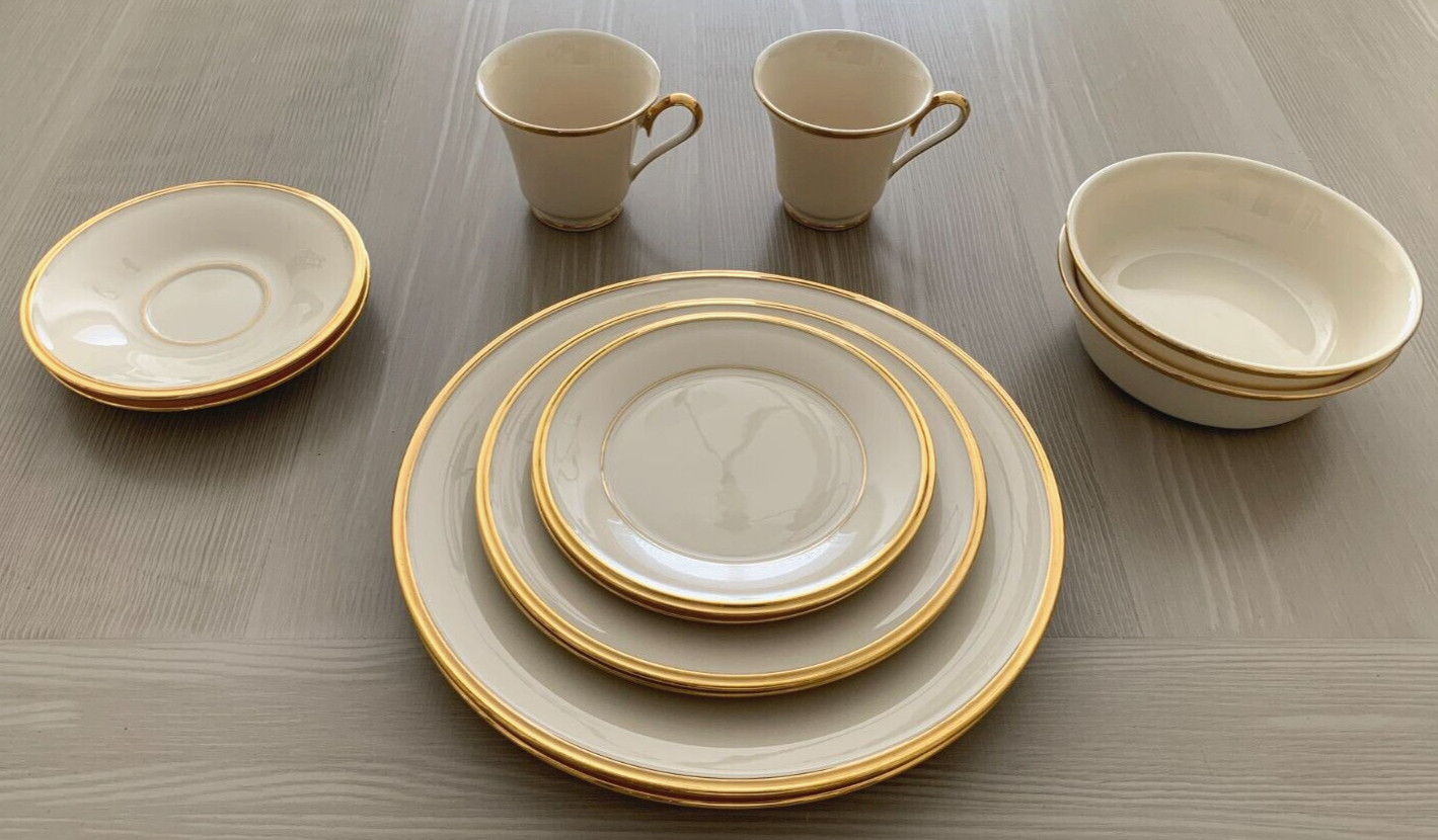 Lenox Eternal Dimension Collection Plates Bowls Cups 2 Place Settings, Set of 12