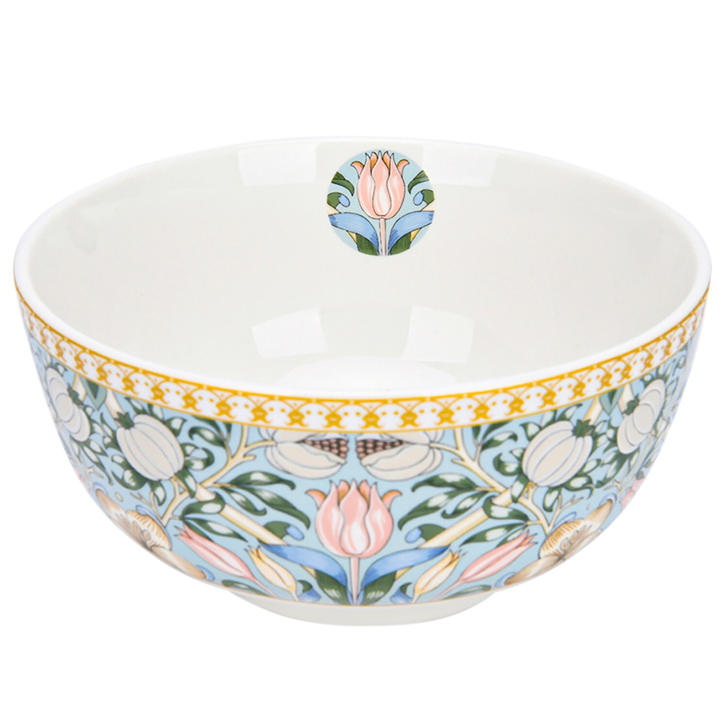 24pc Bone China Dinner Service Set Porcelain Dinnerware MORRIS GARDEN Turquoise