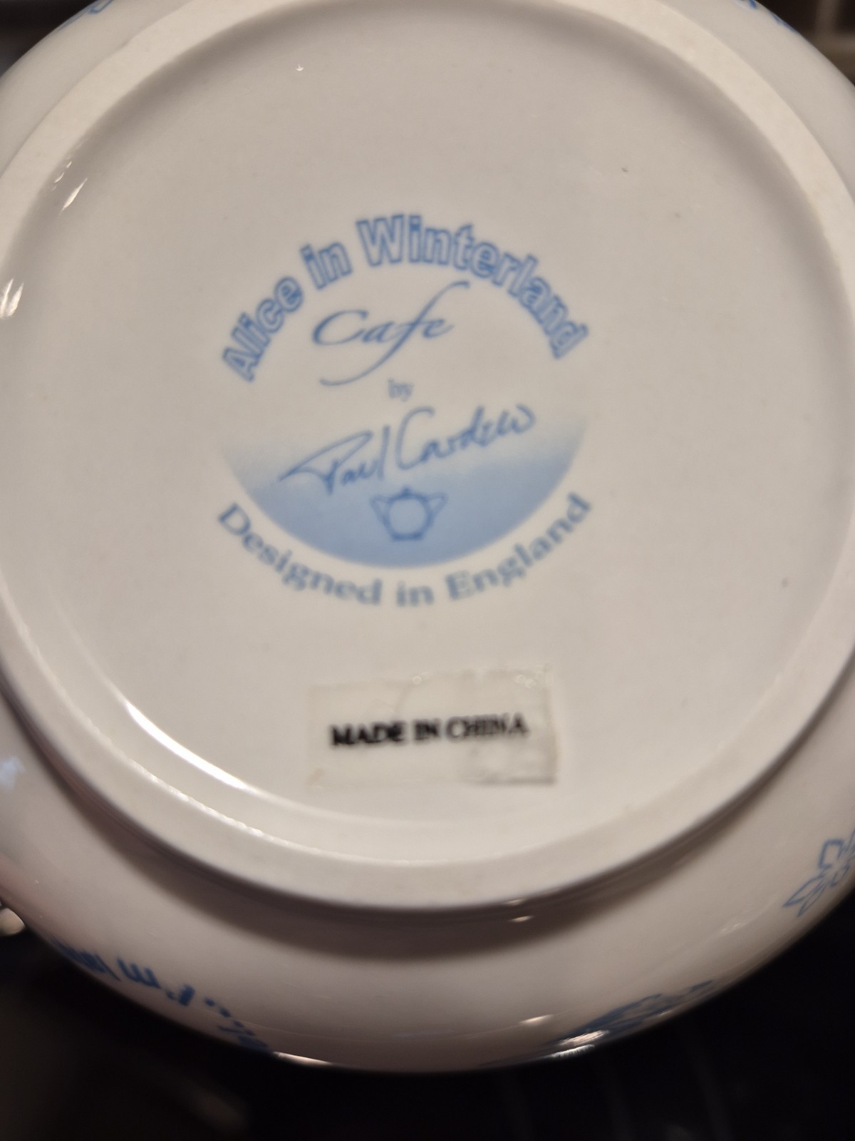 DISNEY PAUL CARDEW Teapot Alice in Winterland Designed in England