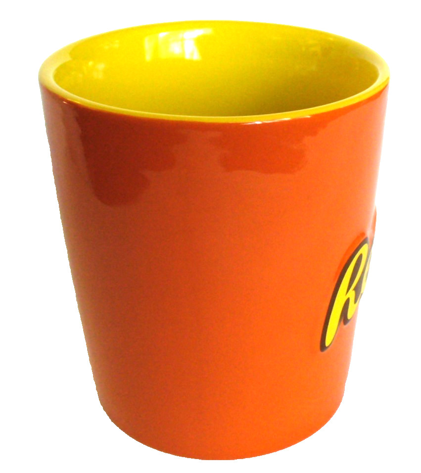 New~3D~HERSHEY’S~Fitz&Floyd~REESES~Coffee~MUG~Brown Grooved Handle~4″ x 3.75″