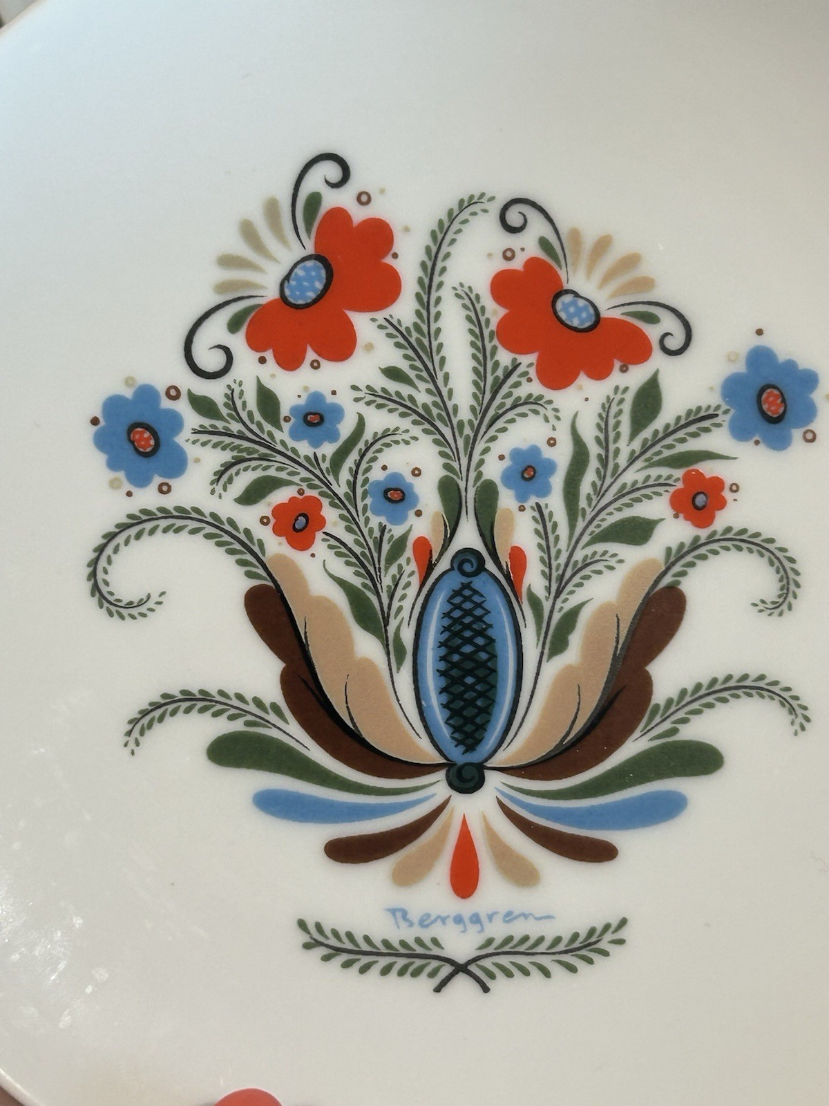 Vintage Berggren Norway Scandinavian Folk Art Plates Set Of 6 – 7.5”