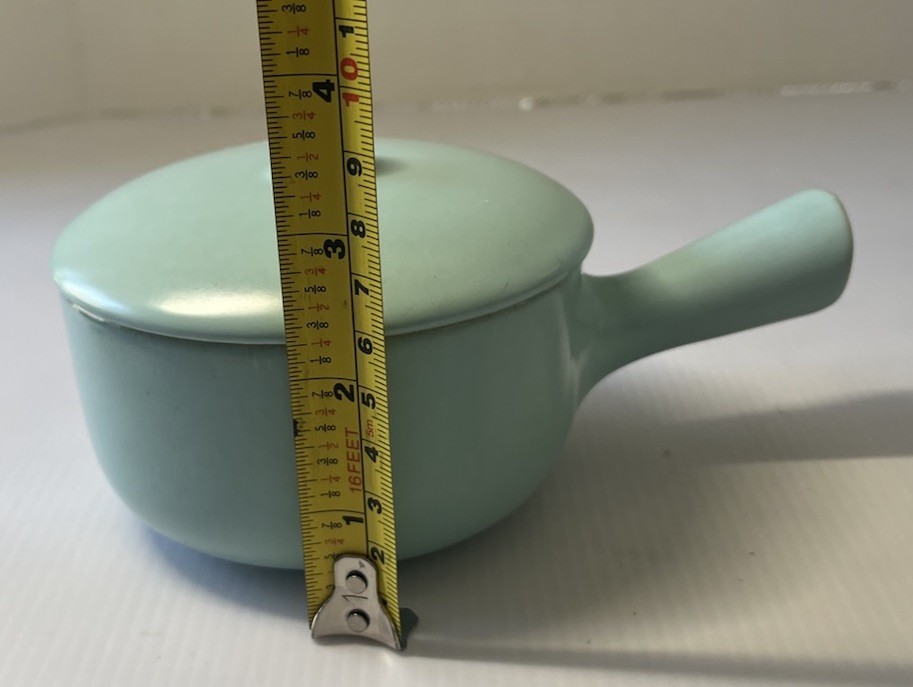 VTG La Solana Pottery Aqua Blue Covered Soup Bowl Handled Crock Lidded MCM SALE!