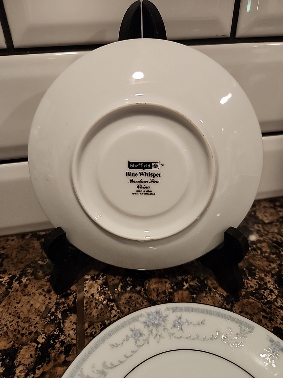 Sheffied Blue Whisper Fine China Set Of 8 (6) Bread Butter 6 3/8″ (2) Saucers 6″