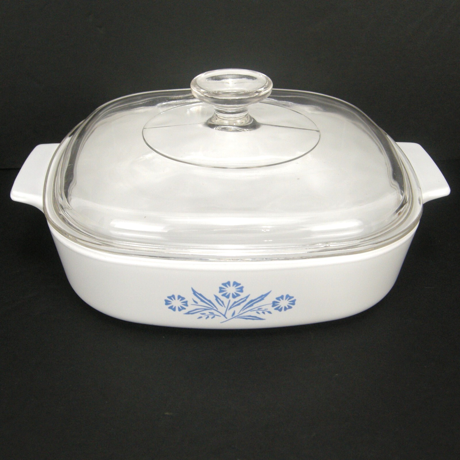 Corning Ware Blue Cornflower 1.75 Qt Casserole Dish Pyrex Lid Plastic Snap Cover