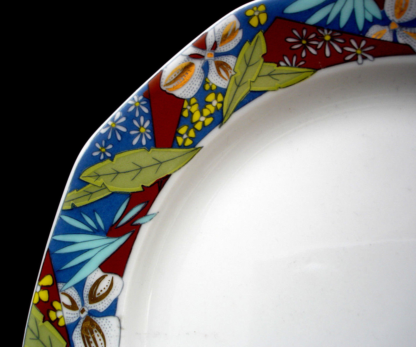 Blue / Rust / Green / Gold by Graf Von Henneberg SALAD PLATE 7 3/4″