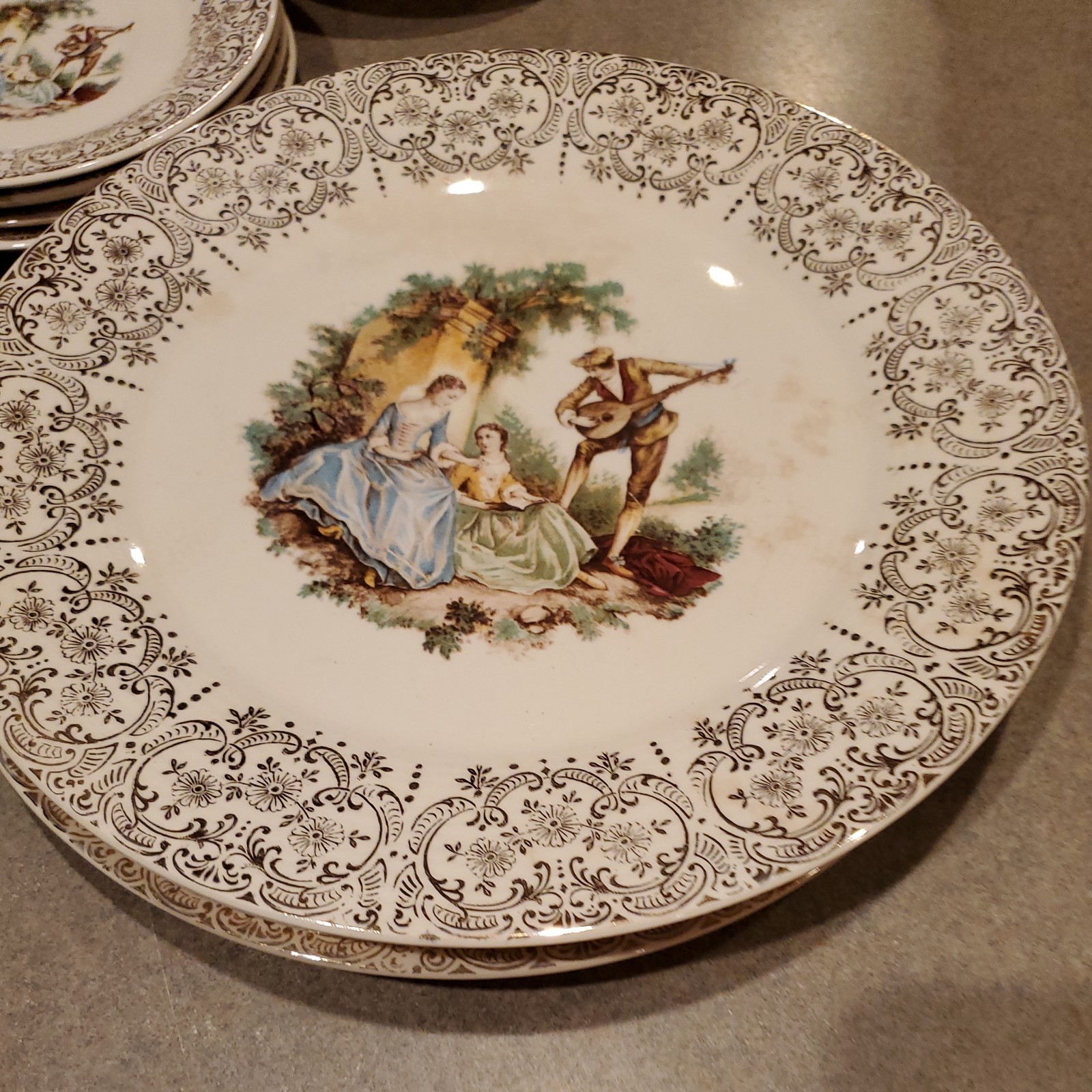 Vtg AMERICAN LIMOGES TRIUMPH CHINA D’OR Serenade 22K Gold 26 Pieces