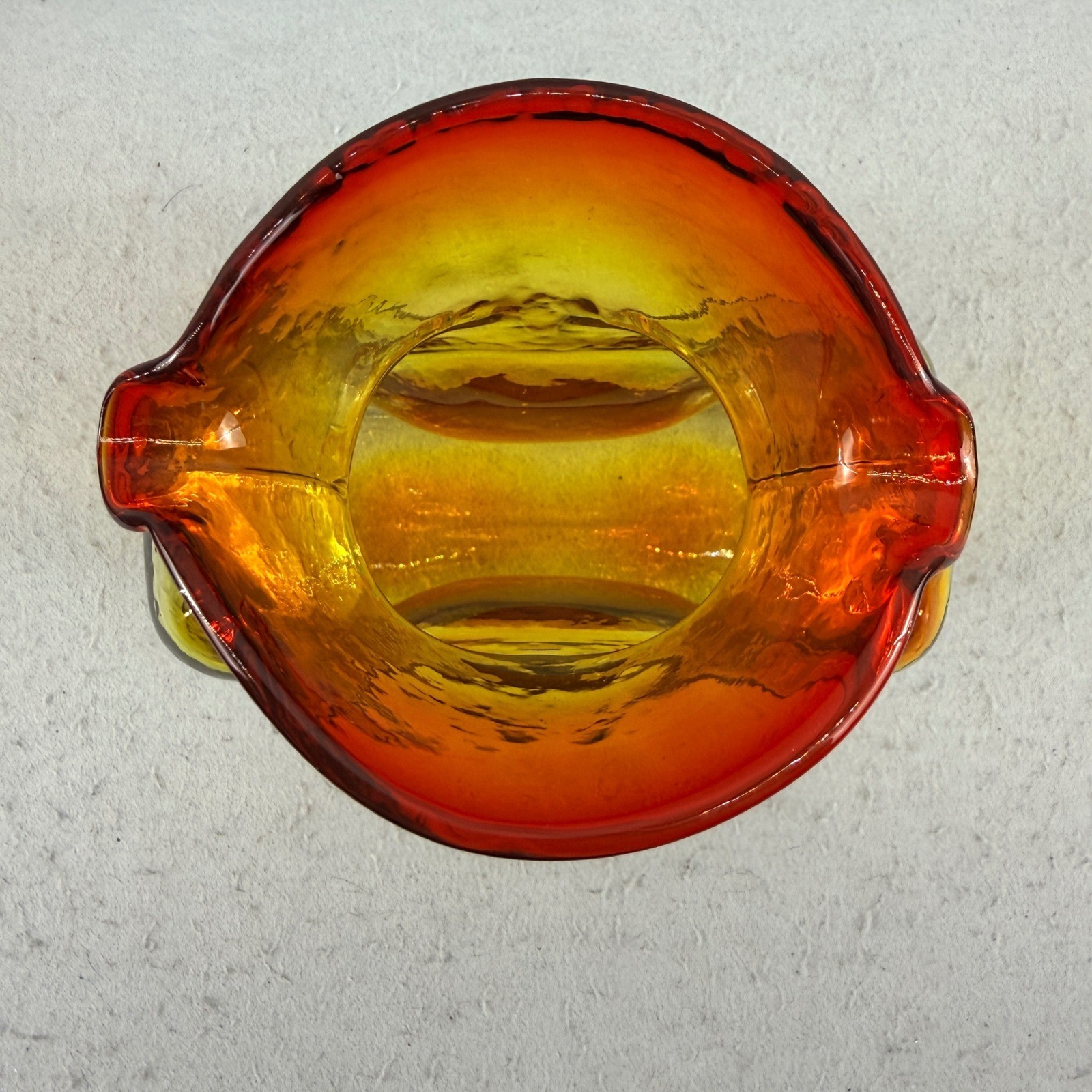 Blenko 384 Tangerine Orange Water Bottle Glass Pitcher MCM UV Glow
