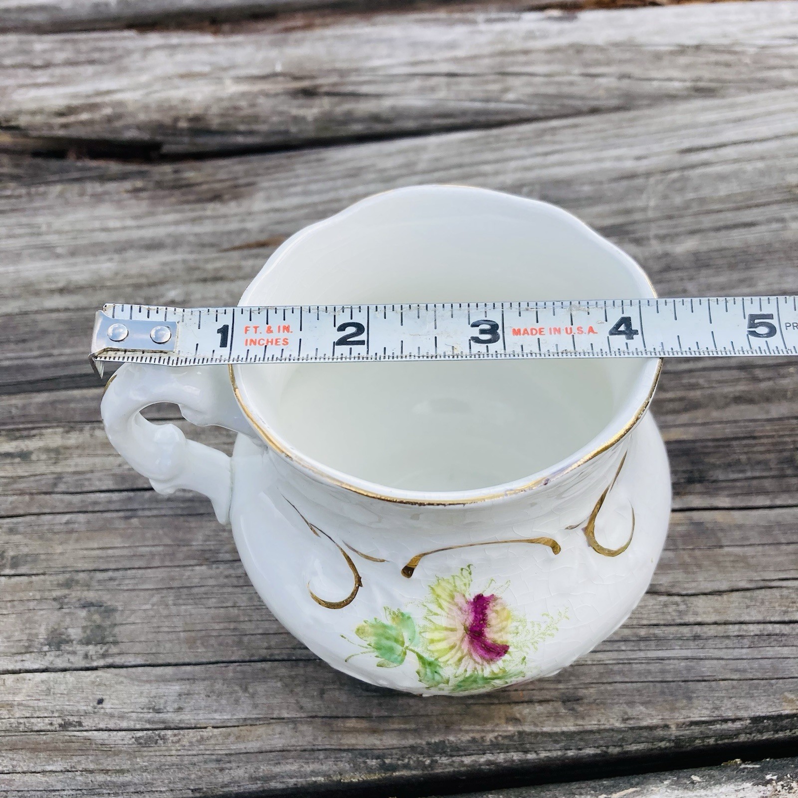 Antique Burford Bros RCO Thistle Hand Painted Embossed Pitcher & Shaving Mug