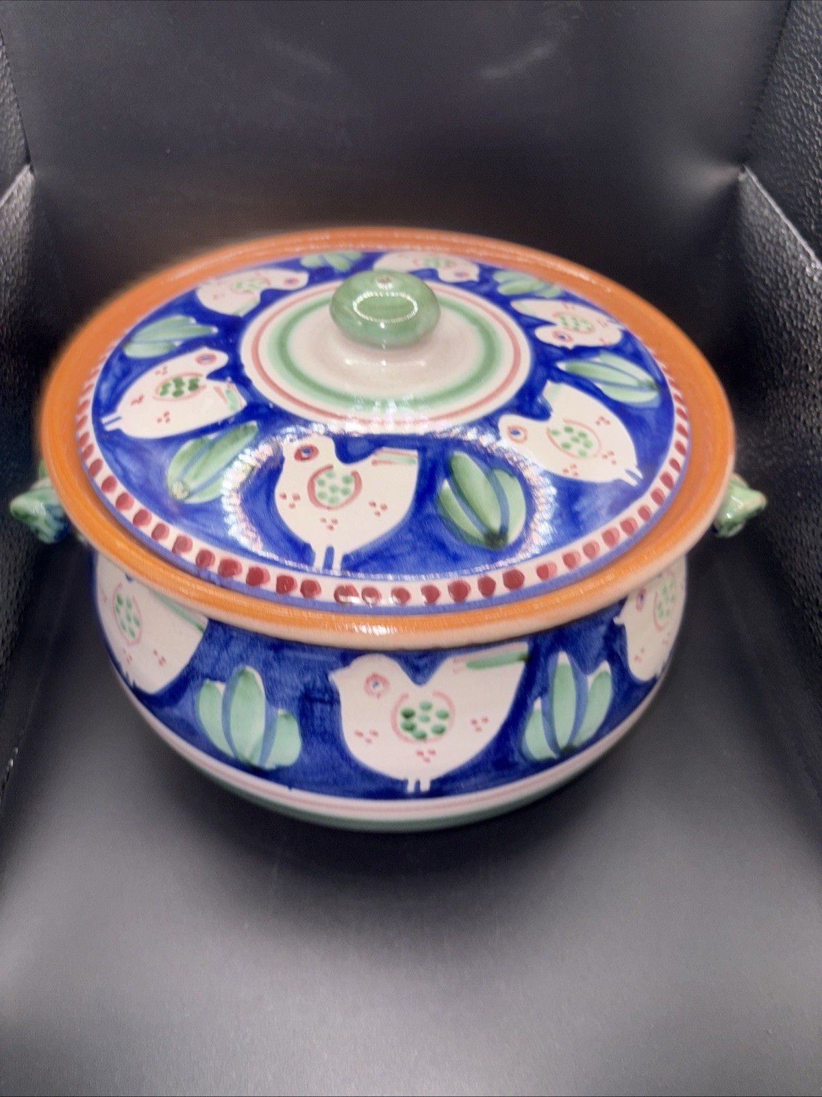 Vietri Solimene Campagna Chicken Blu Set Of 4 Pasta Dishes/crock/salt&pepper