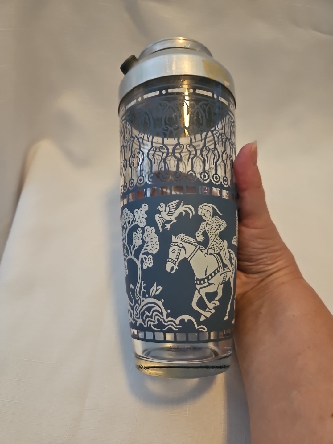 Jeannette Wedgwood GRECIAN Blue Hellenic Greek Roman Jasperware Cocktail SHAKER