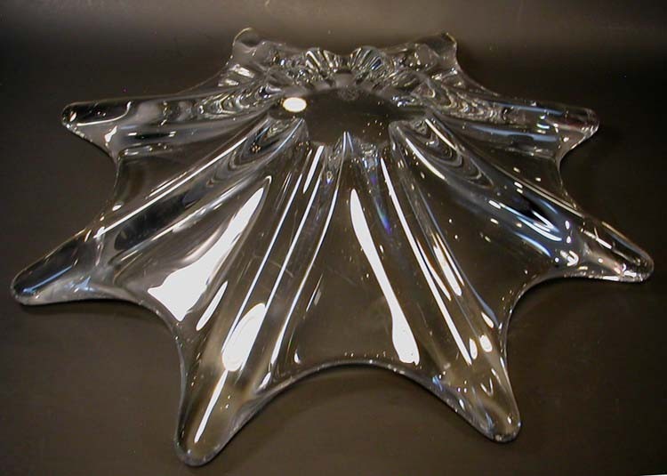 BACCARAT France Crystal Star 8 Point Asymmetrical Candy Dish Bowl Centerpiece