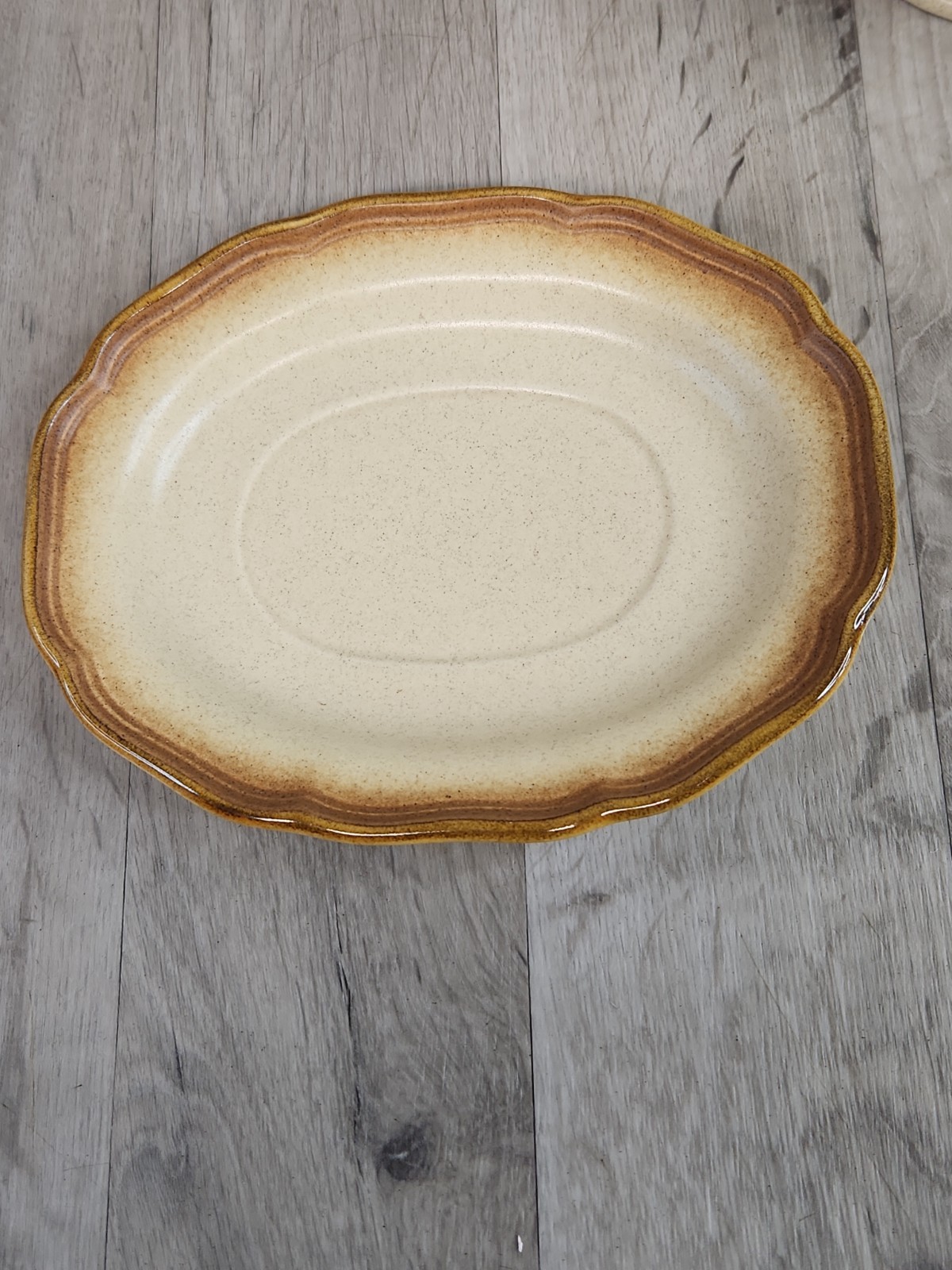 Mikasa Whole Wheat Gravy Boat & Plate Stoneware 2 Piece Set