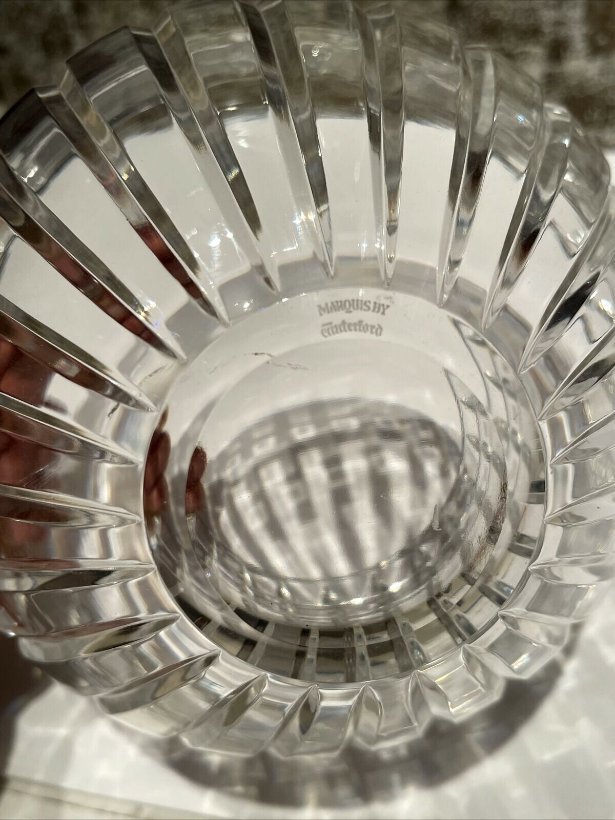 Waterford Marquis Quadrata Glass Bowl Clear & Frosted Cut Crystal