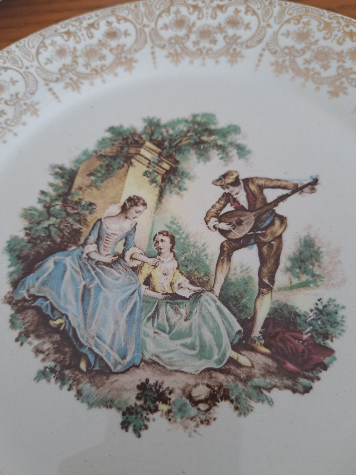 Triumph USA Limoges 22K China Triumph Courting Couples 11 Piece Grouping