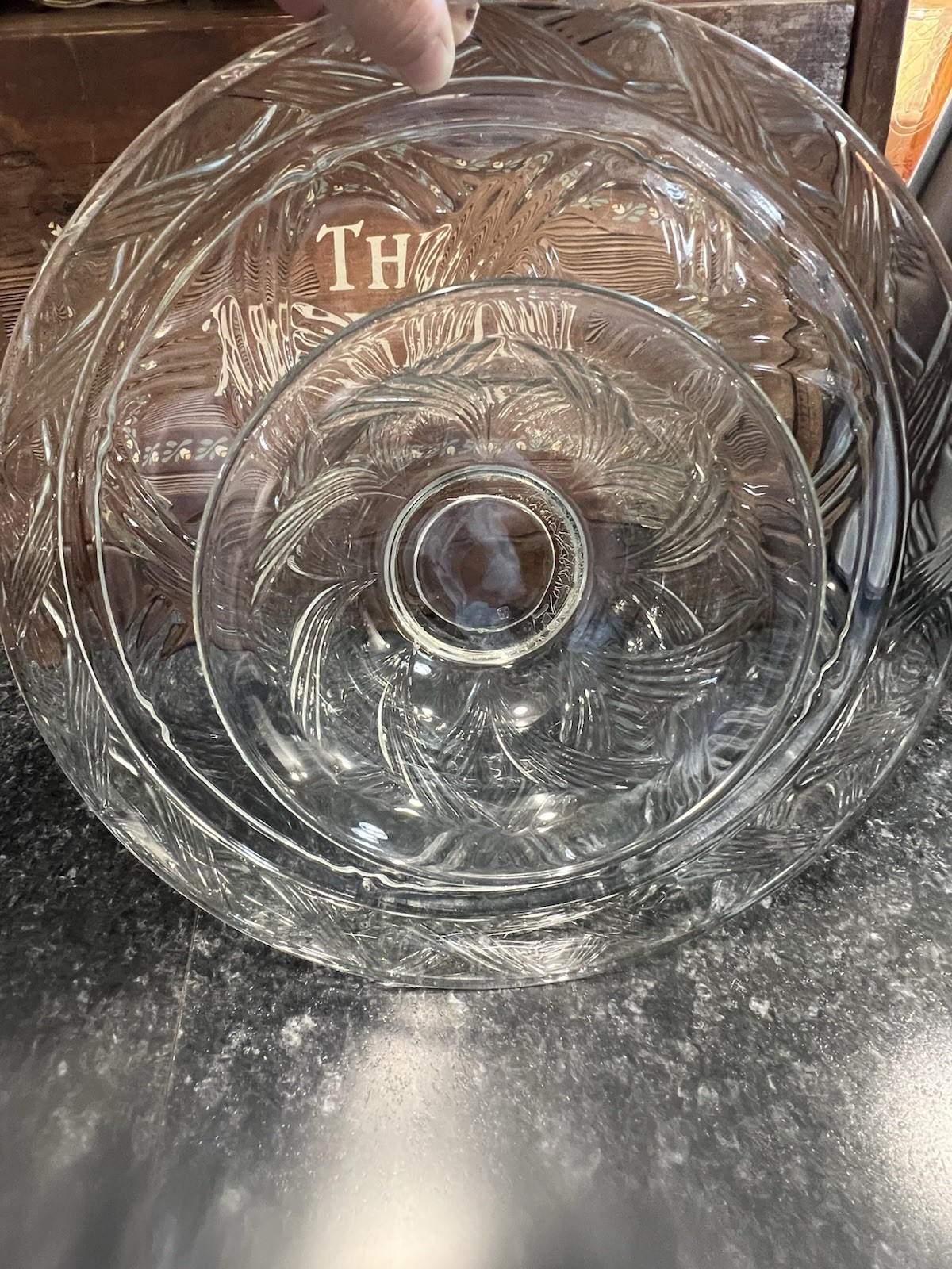VTG Anchor Hocking “Swirl” Pattern Chip & Dip Dish