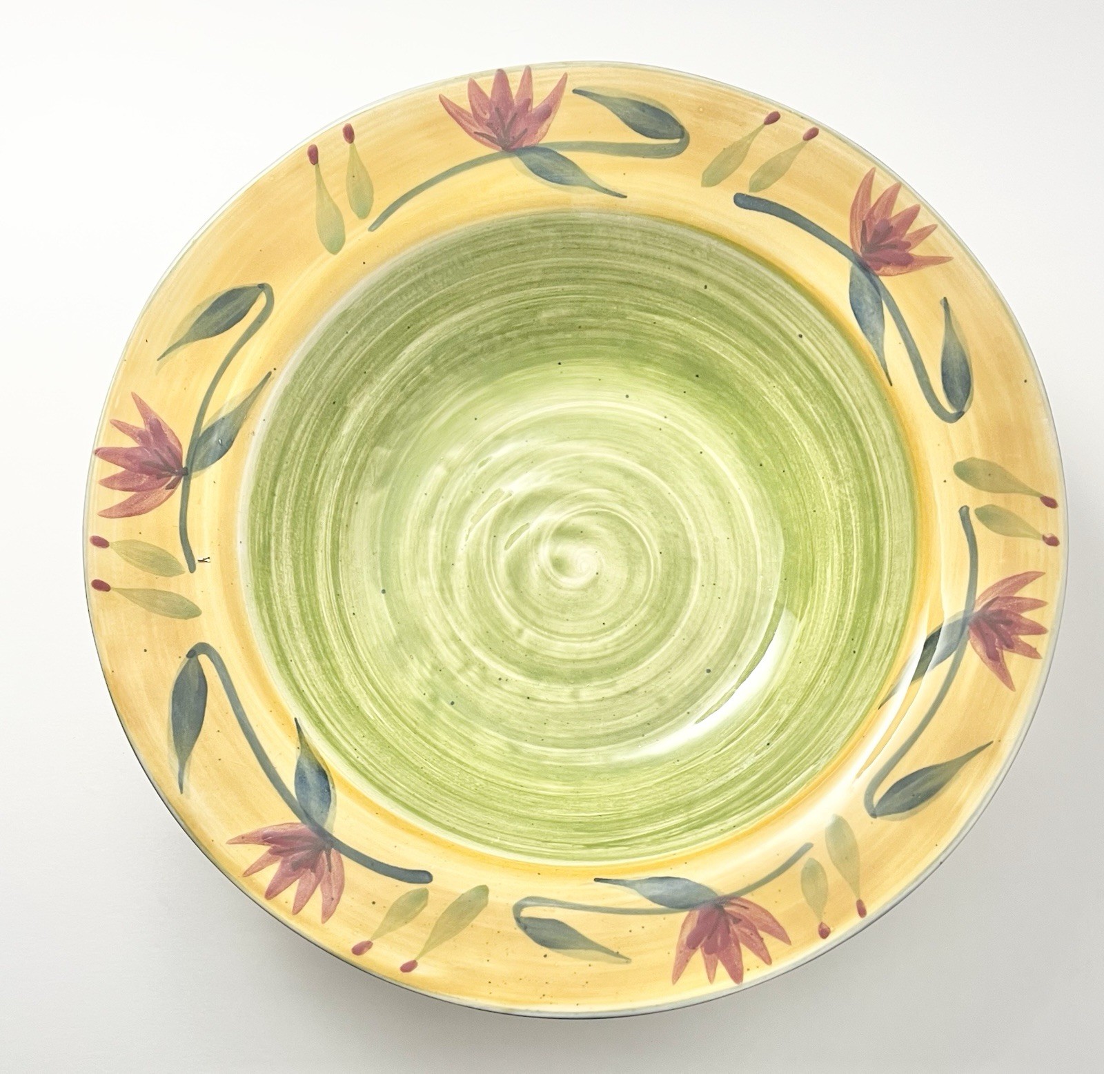 Pier 1 “Elizabeth” Round Earthenware Ceramic Serving Bowl 12”