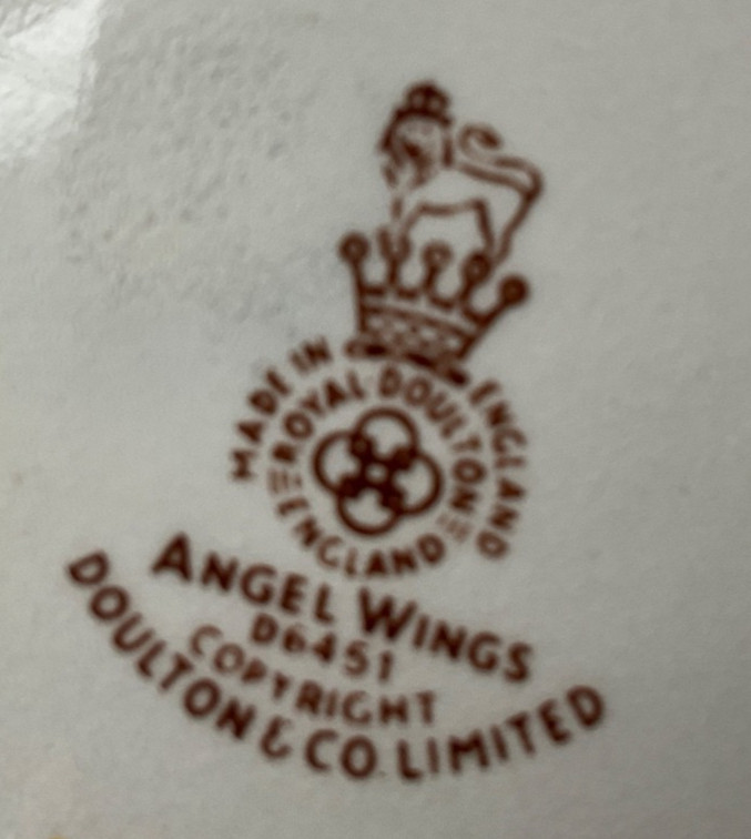 Royal Doulton Angel Wings Coffee Pot-Brown & White Design On Gray Body 1955-1963