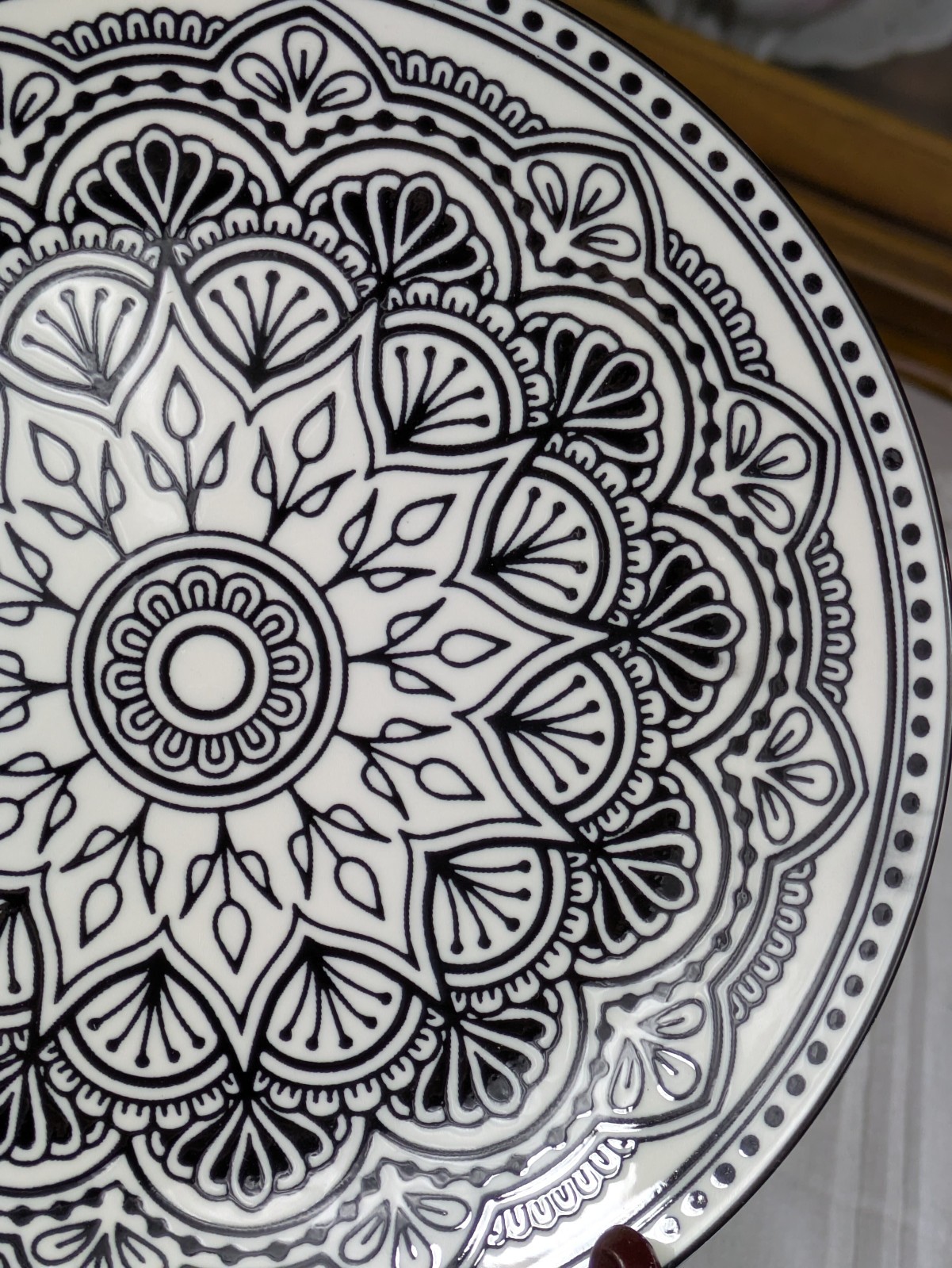 Set 6 Royal Norfolk Black & White Mediterranean Ceramic Salad Plates 7.5 NEW