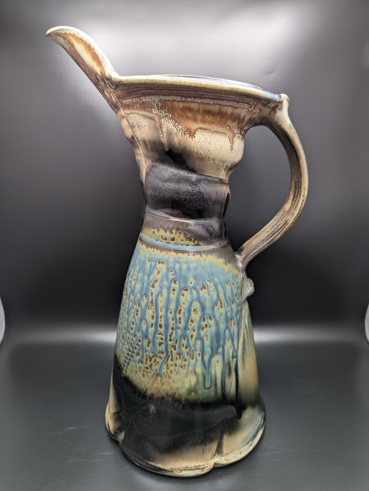 Huge 16.75″ Steven Hill Cypress Pitcher Porcelain Studio Art Pottery Signed