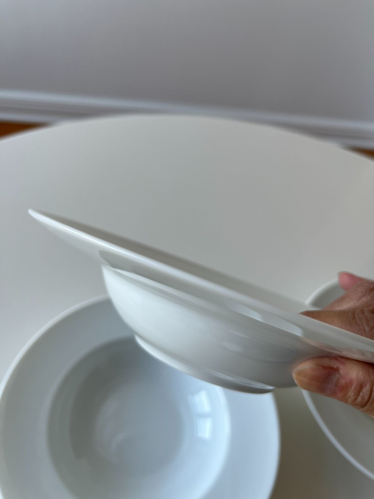 Set of 4 Raynaud Limoges Menton Collection White Rim Plate Deep Soup Pasta NEW
